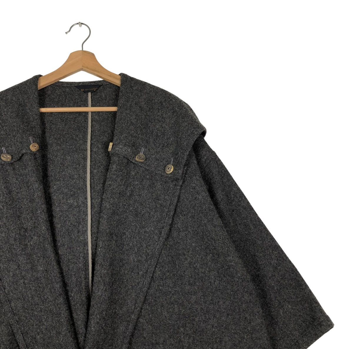 Comme des Garcons 🔥VINTAGE 80’s COMME DES GARCONS WOOL DOUBLE BREAST HOODIE Size US L / EU 52-54 / 3 - 5 Thumbnail
