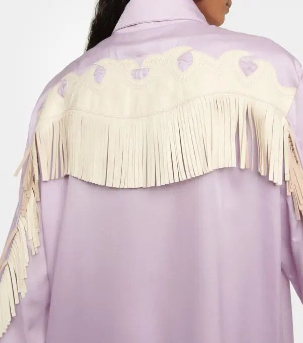 Tom Ford o1w1db10225 CAL560 Silk Shirt in Purple Size S / US 4 / IT 40 - 6 Thumbnail