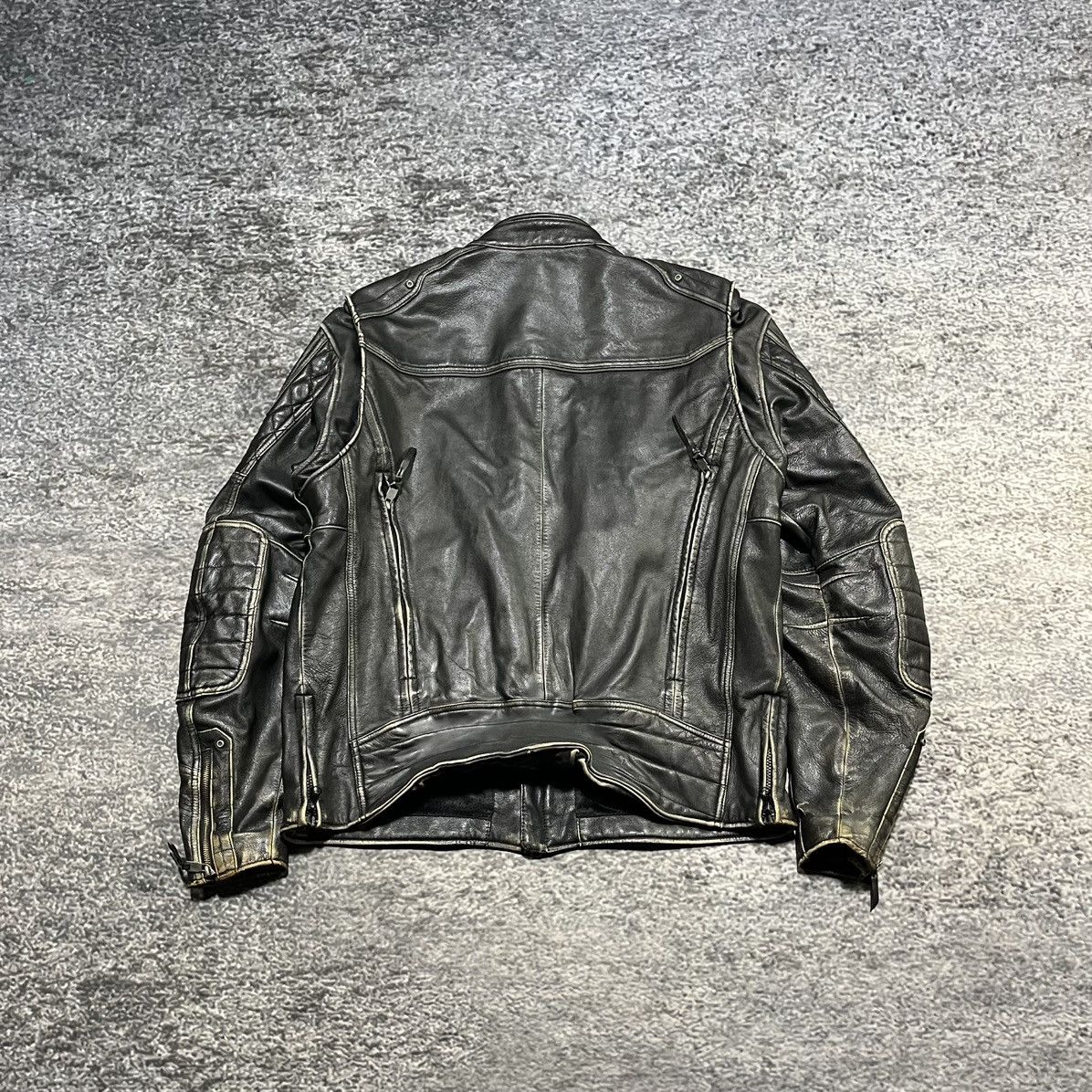 Harley Davidson VINTAGE HARLEY DAVIDSON TIFTON BIKER GRUNGE LEATHER JACKET Size US L / EU 52-54 / 3 - 2 Thumbnail