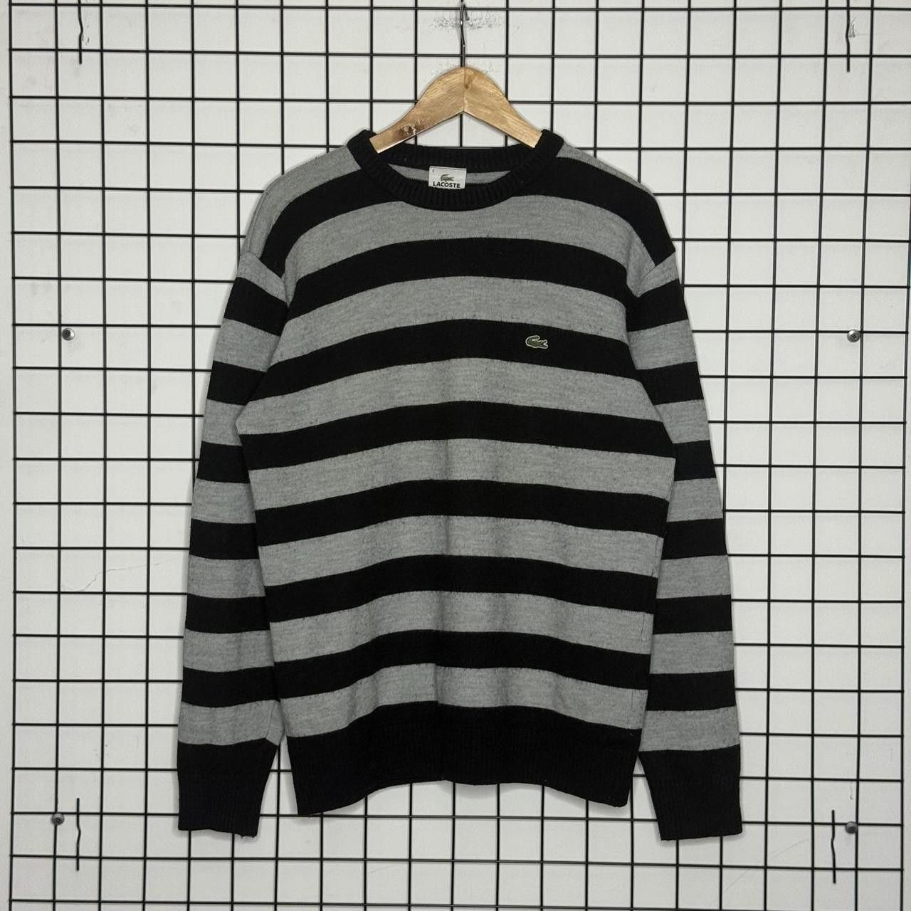 Lacoste Lacoste Lana Wool Jumper Striped Black Grey Size US L / EU 52-54 / 3 - 1 Thumbnail