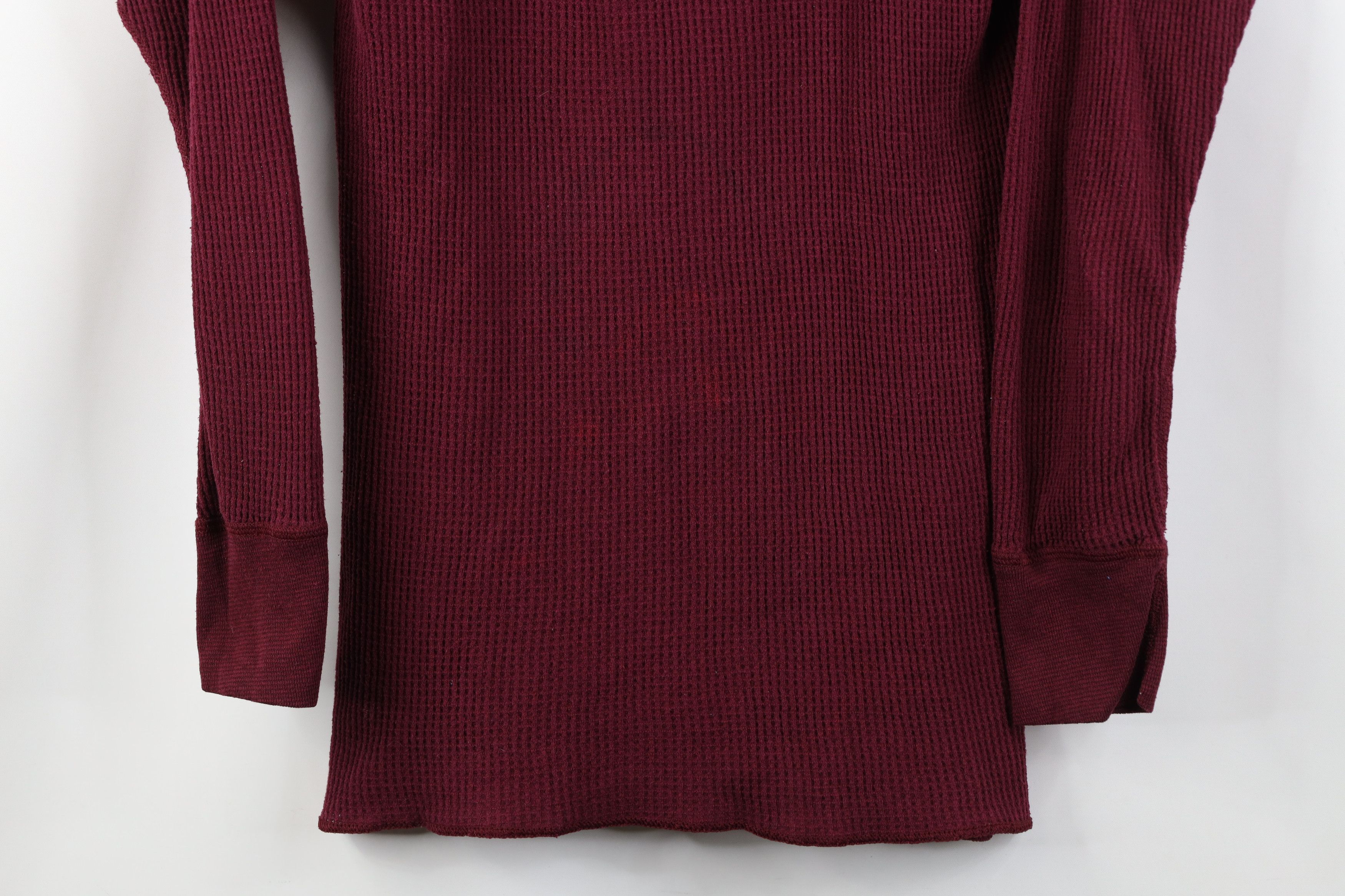 Vintage Vintage 70s Streetwear Waffle Knit Henley T-Shirt Red USA Size US L / EU 52-54 / 3 - 3 Thumbnail
