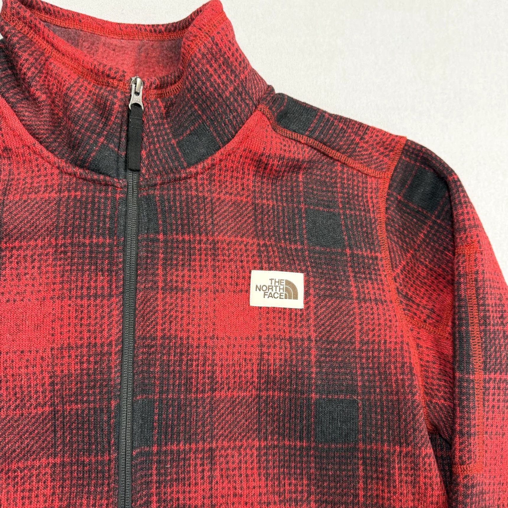 The North Face The North Face Pullover Mens Large Red Plaid Fleece 1/4 Zip Long Sleeve Top Size US L / EU 52-54 / 3 - 2 Thumbnail