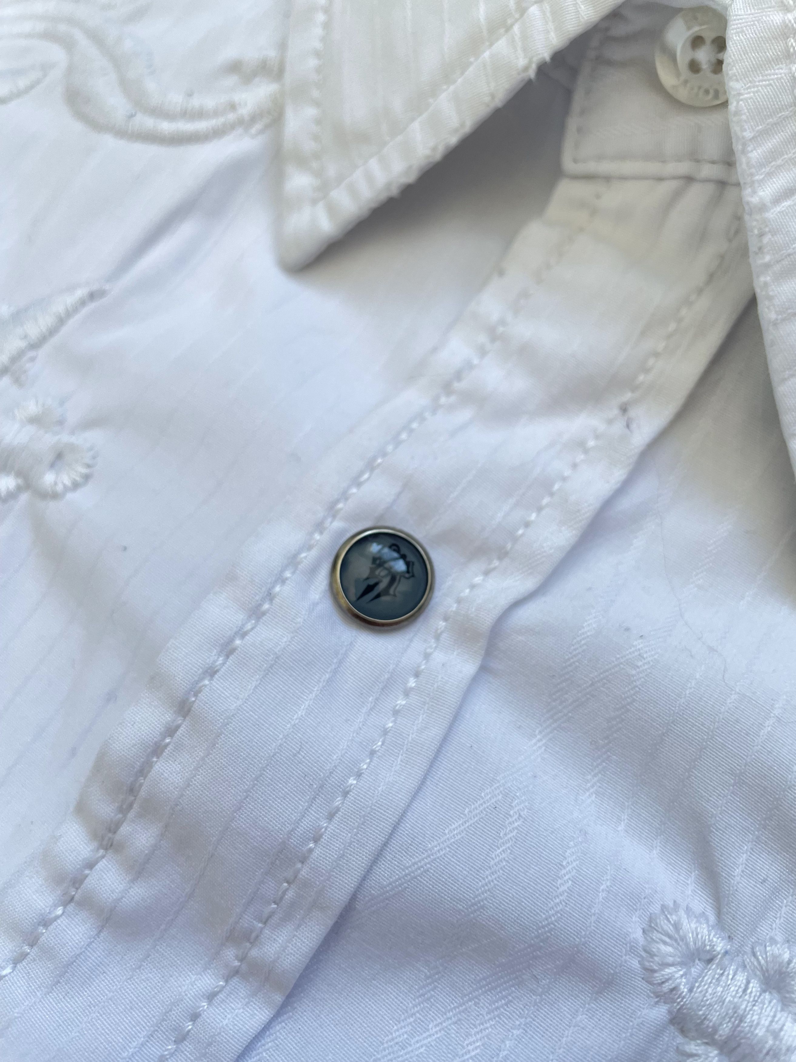 If Six Was Nine Vintage 90s Roar RAJ Dressy Tonal White Shirt Size US L / EU 52-54 / 3 - 3 Thumbnail
