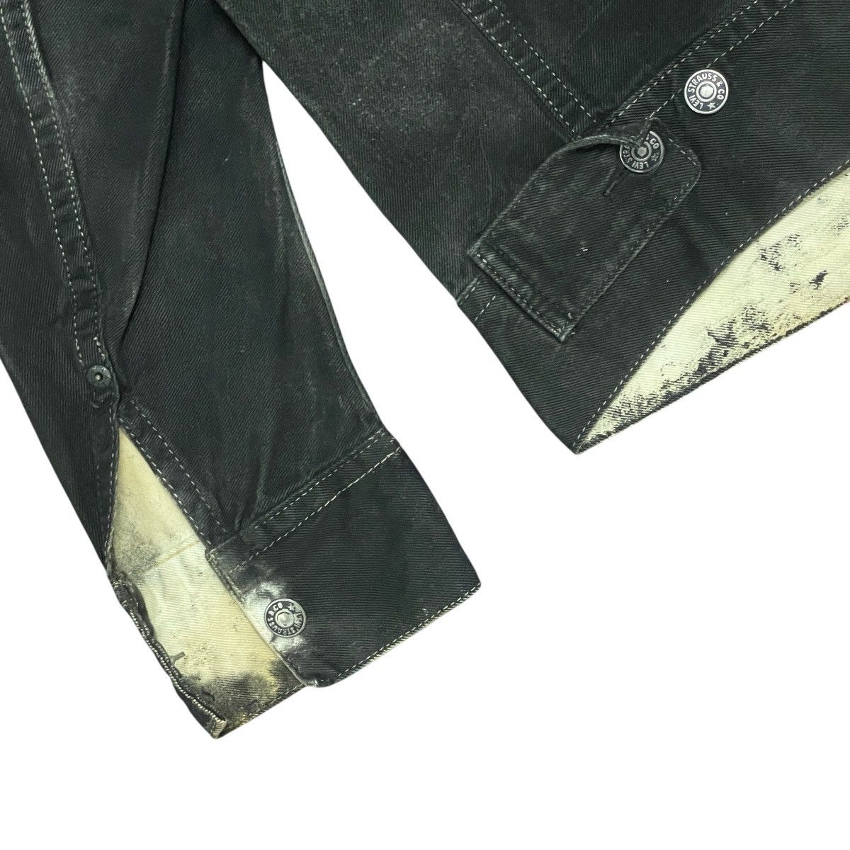Levi's Vintage Y2k Levi’s Custom Split Bleach Denim Trucker Jacket Size US L / EU 52-54 / 3 - 18 Thumbnail