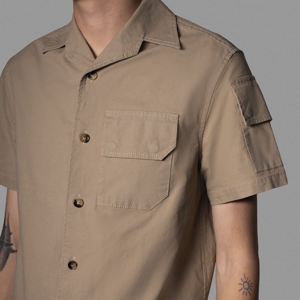Bottega Veneta Tan cotton shirt Size US M / EU 48-50 / 2 - 2 Thumbnail