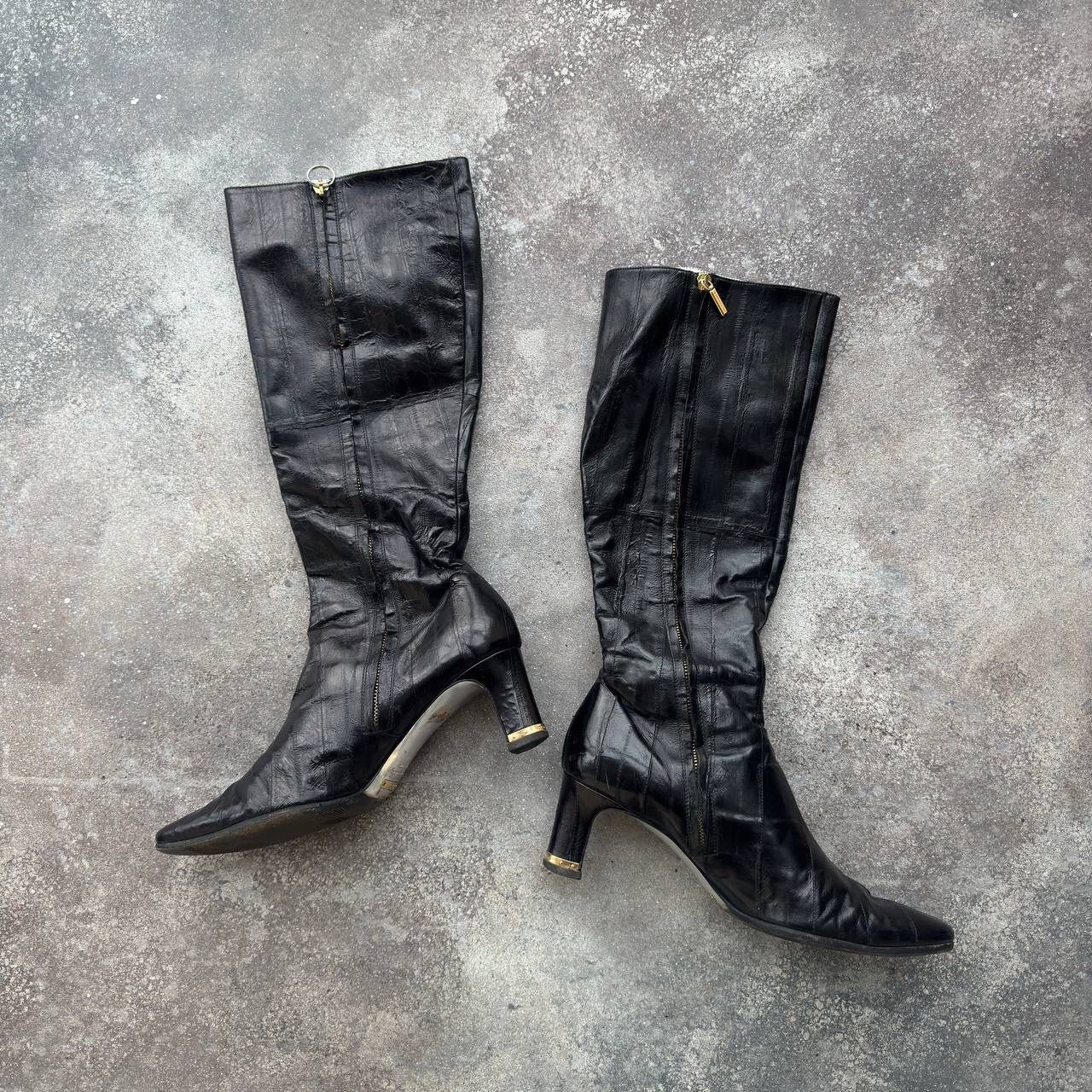 Dolce & Gabbana D&G Dolce & Gabbana Vintage Black Leather Knee High Boots Size US 11 / IT 41 - 8 Thumbnail