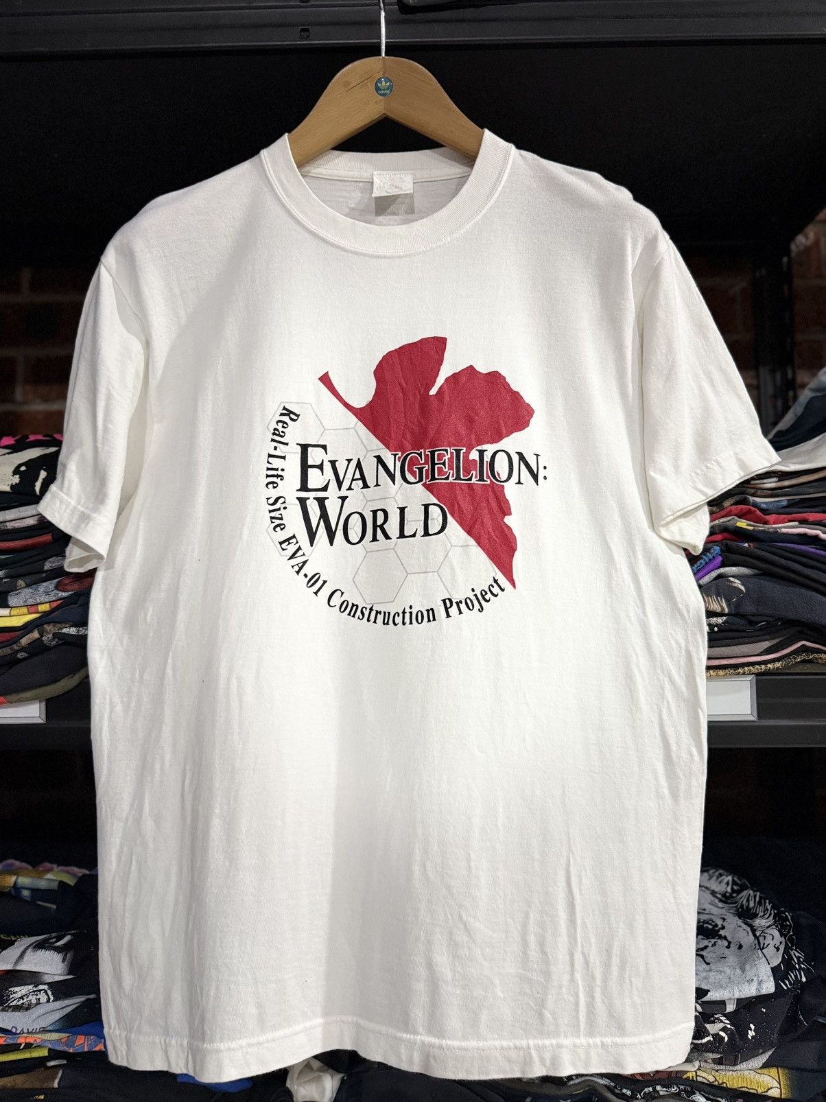 Anime Vintage Evangelion World Nerv Fuji Construction Project Tee Size US L / EU 52-54 / 3 - 1 Thumbnail
