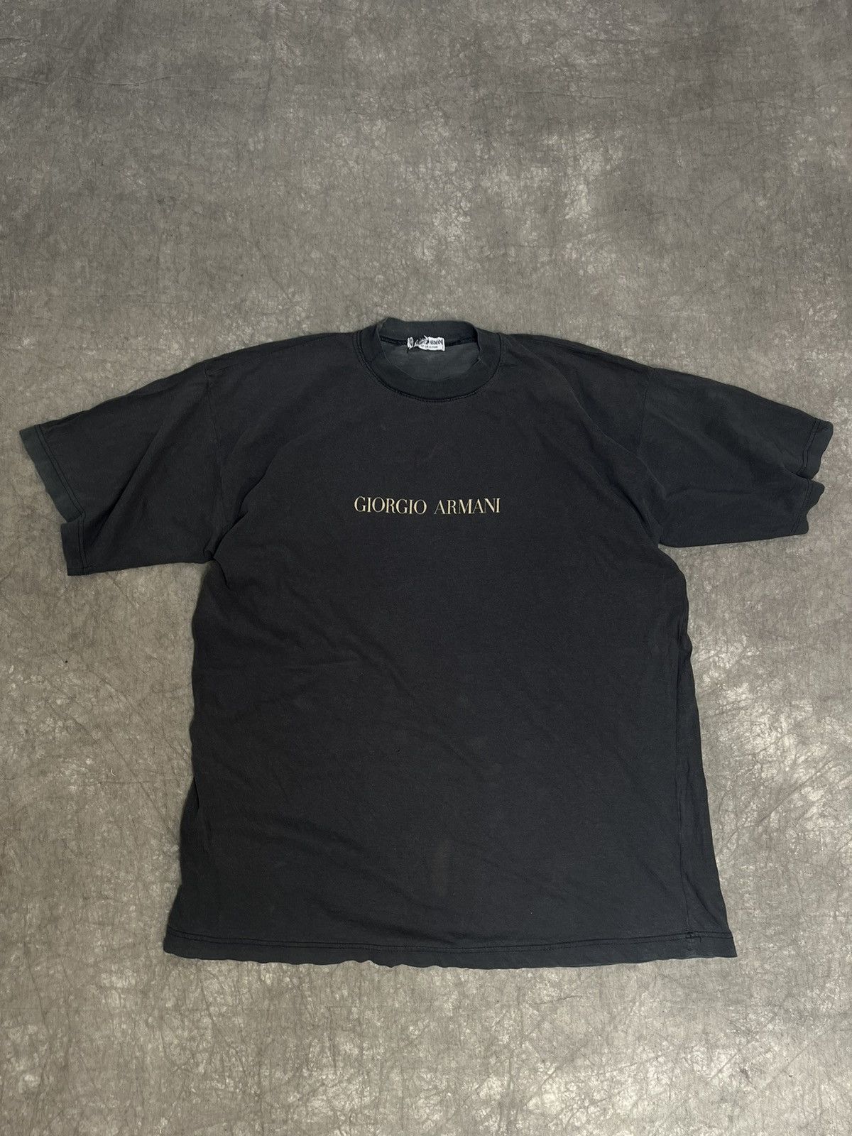 Band Tees × Giorgio Armani × Vintage Giorgio Armani Vintage Rare Big Logo T- Shirt Size US L / EU 52-54 / 3 - 1 Thumbnail