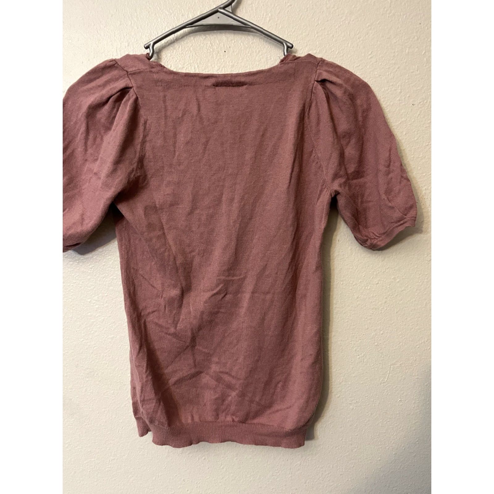Loft Loft Shirt Ladies XS Pink Puff Sleeve V-Neck Lightweight Casual Womens Loft Top XSP Pink Puff Sleeve Shirt V-Neck Lightweight Casual Womens Size XS / US 0-2 / IT 36-38 - 3 Thumbnail