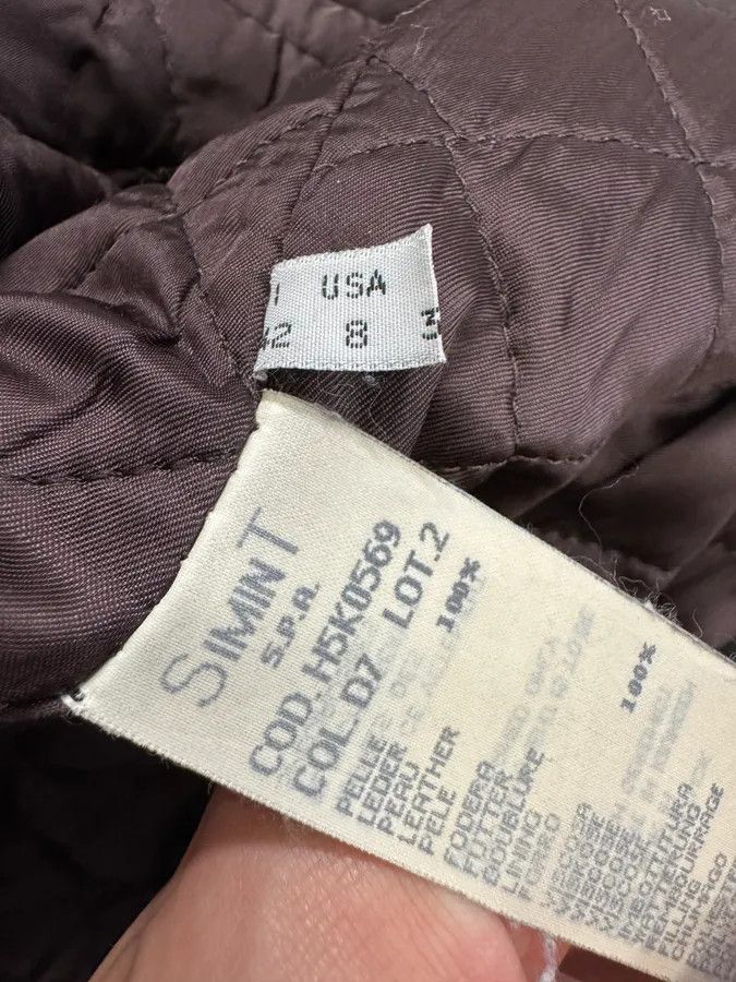 Armani × Designer × Vintage 2000s Armani Brown Buttoned Leather Jacket Size US S / EU 44-46 / 1 - 9 Thumbnail