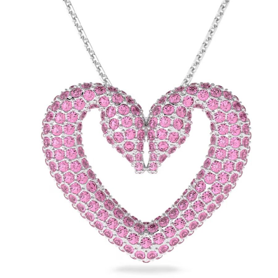 Swarovski Swarovski Sublima Pendant (Pink) Swan Heart, Large, Necklace Size ONE SIZE - 11 Thumbnail