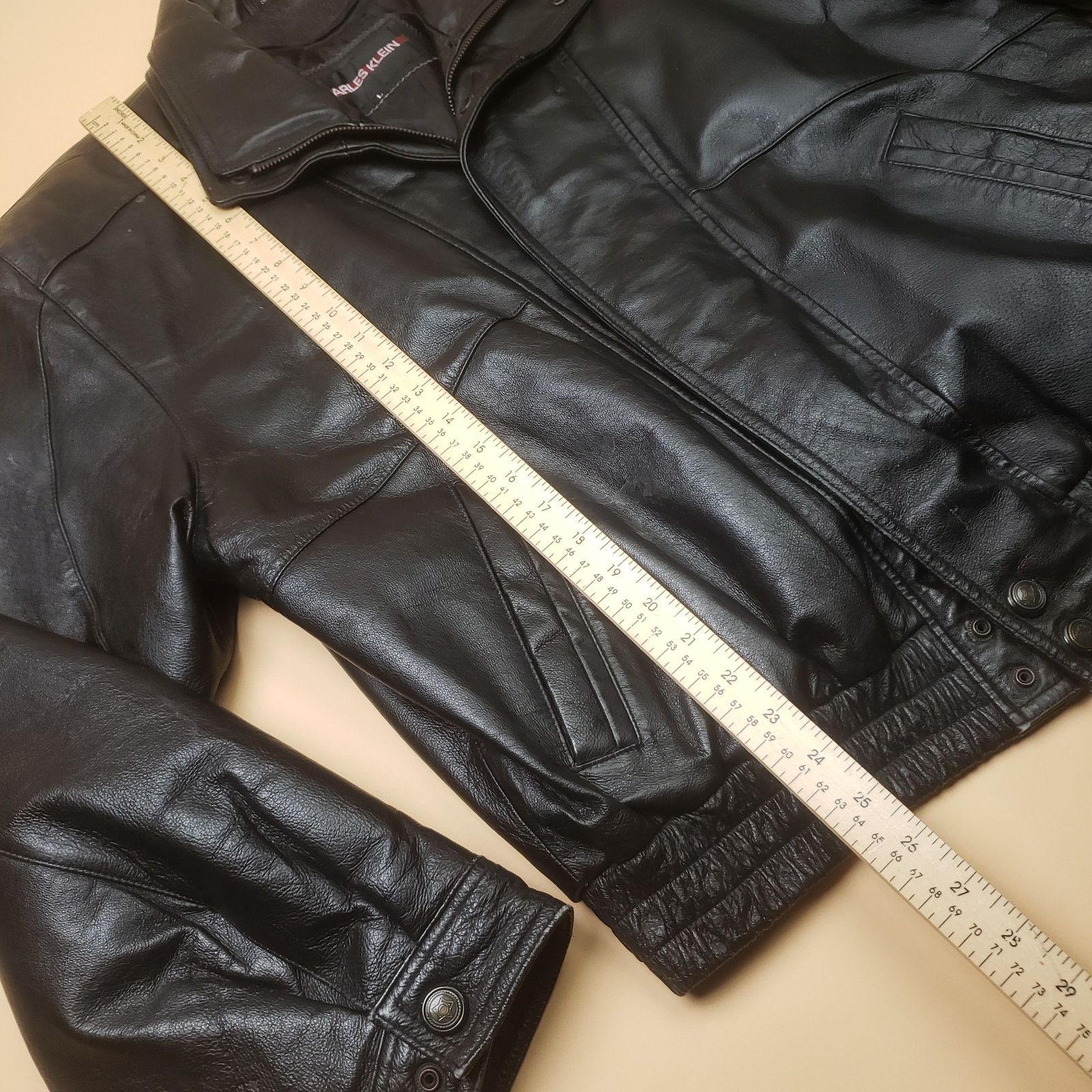 Vintage Charles Klein Leather Bomber Jacket XL Mens Full Zip Biker Size US L / EU 52-54 / 3 - 11 Thumbnail