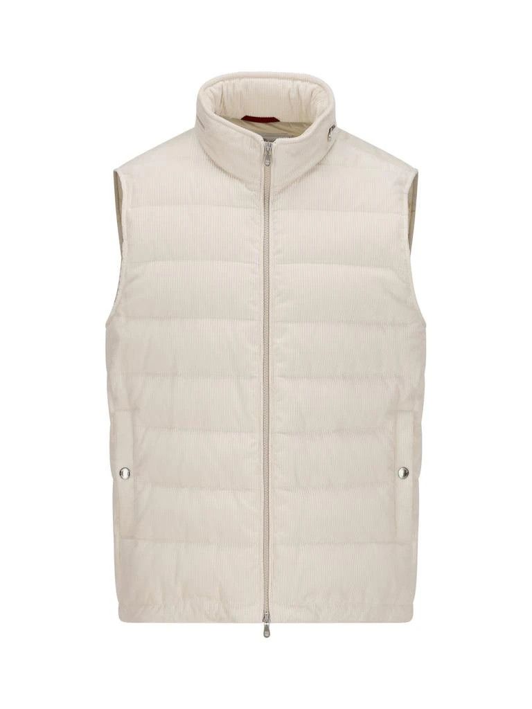 Brunello Cucinelli o1mle0725 Padded Wool Gilet Vests in Light Beige Size US L / EU 52-54 / 3 - 1 Thumbnail