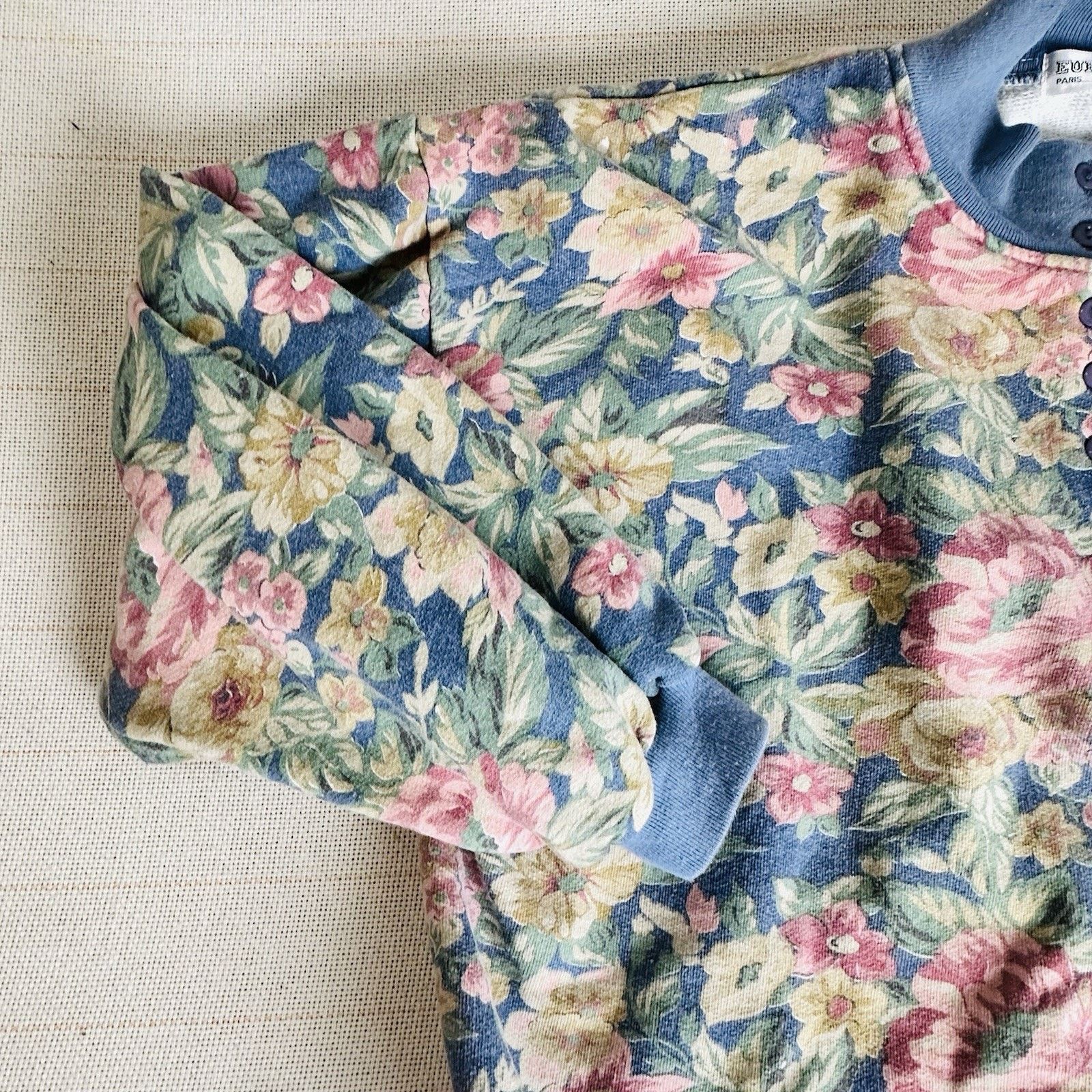 Other Vtg Euro Joy Paris Midland Floral Half Button-Up Sweatshirt Size M / US 6-8 / IT 42-44 - 2 Thumbnail