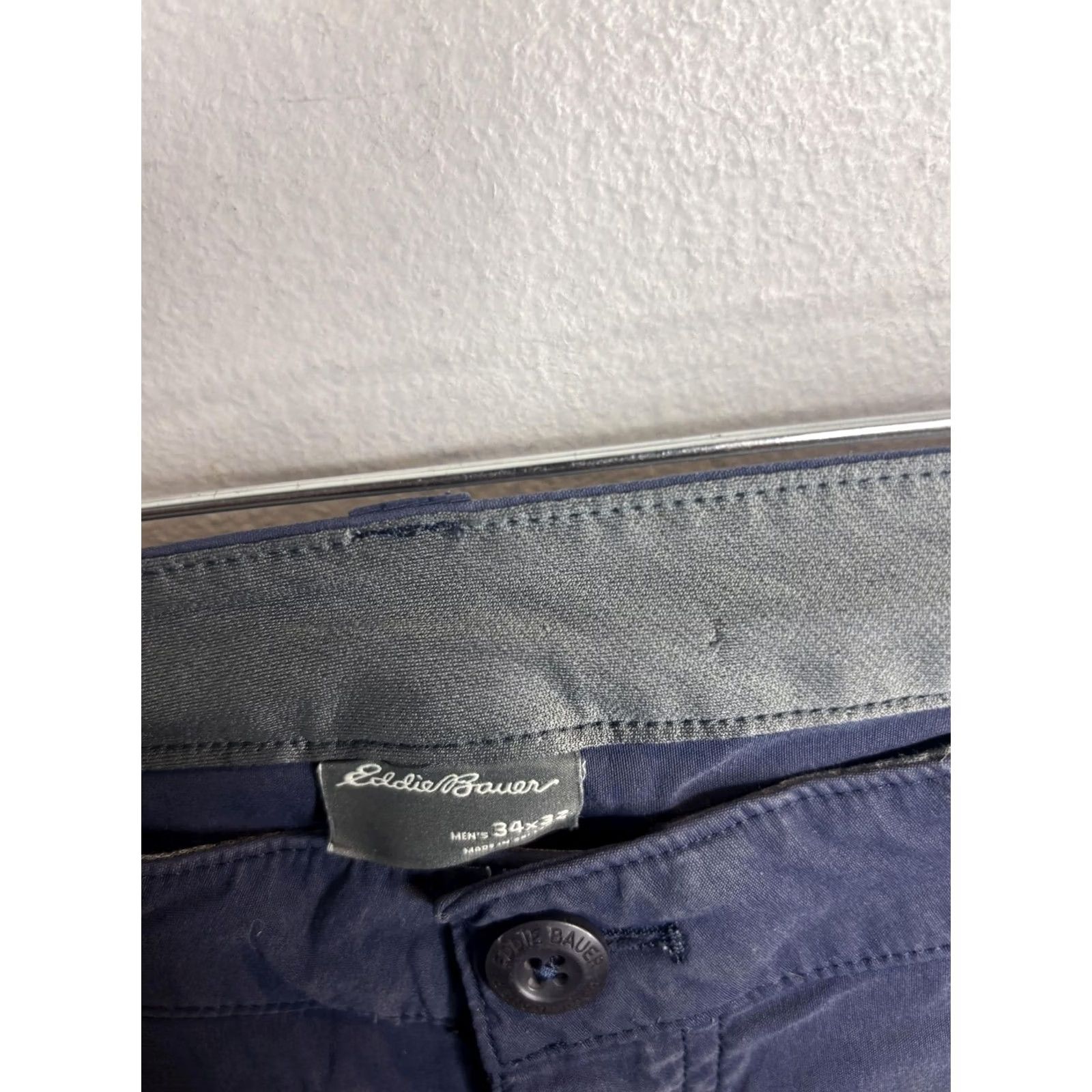Eddie Bauer Eddie Bauer Pants Mens 34x32 Blue Casual Straight Fit Cotton Chino Pockets Size US 34 / EU 50 - 3 Thumbnail