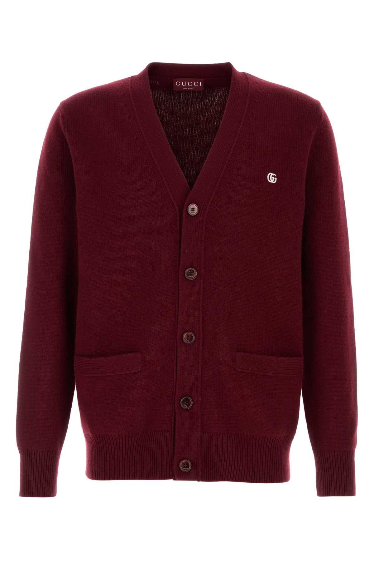 Gucci Burgundy Wool Blend Cardigan Size US S / EU 44-46 / 1 - 1 Thumbnail