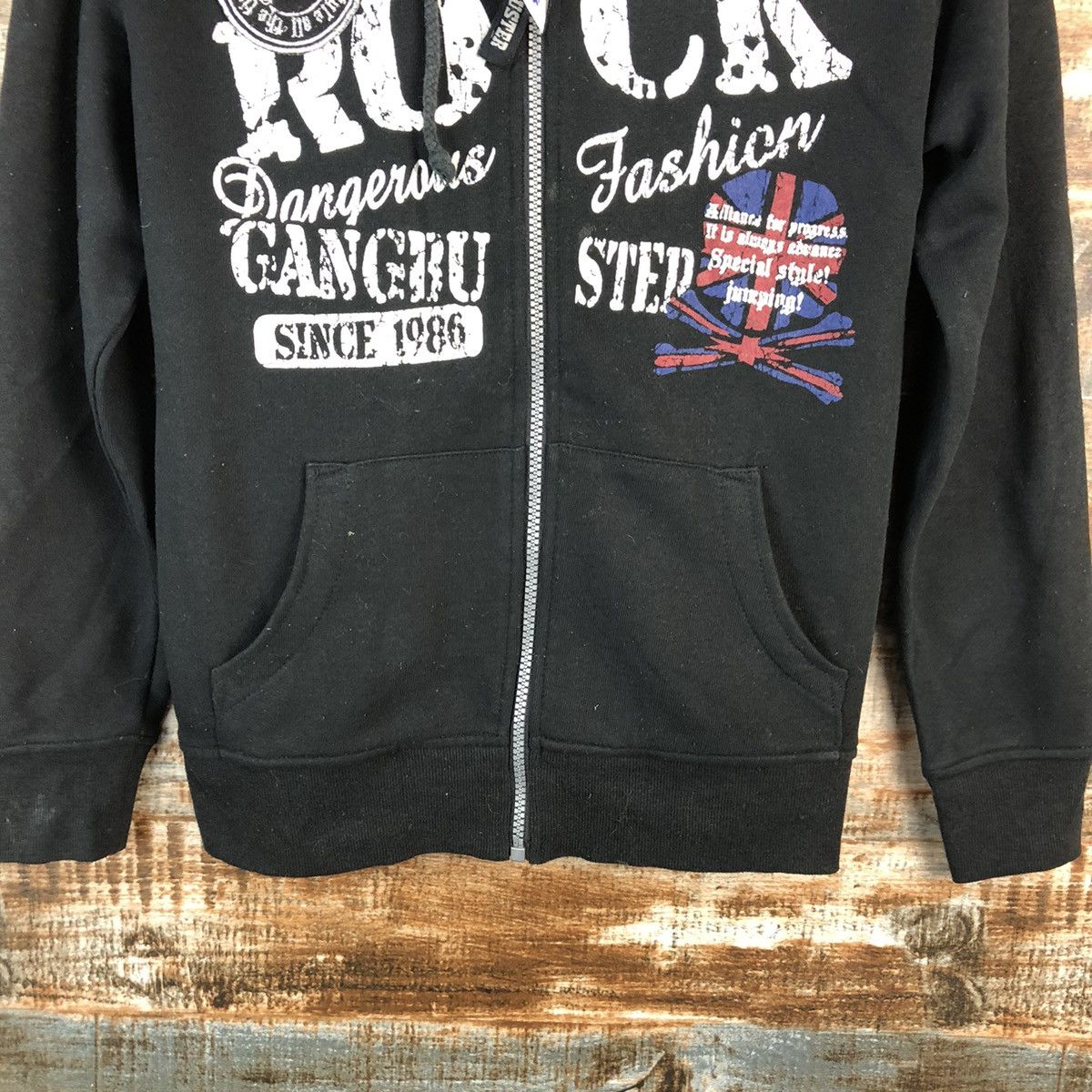 Japanese Brand Gang Busters skull punk Black sweater Hoodie #A2458 Size US XS / EU 42 / 0 - 6 Thumbnail