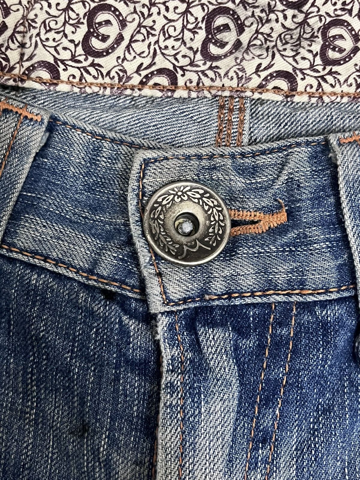 Edwin × Japanese Brand Vintage Edwin 503 blue Trip Distressed Style Denim Size US 30 / EU 46 - 13 Thumbnail
