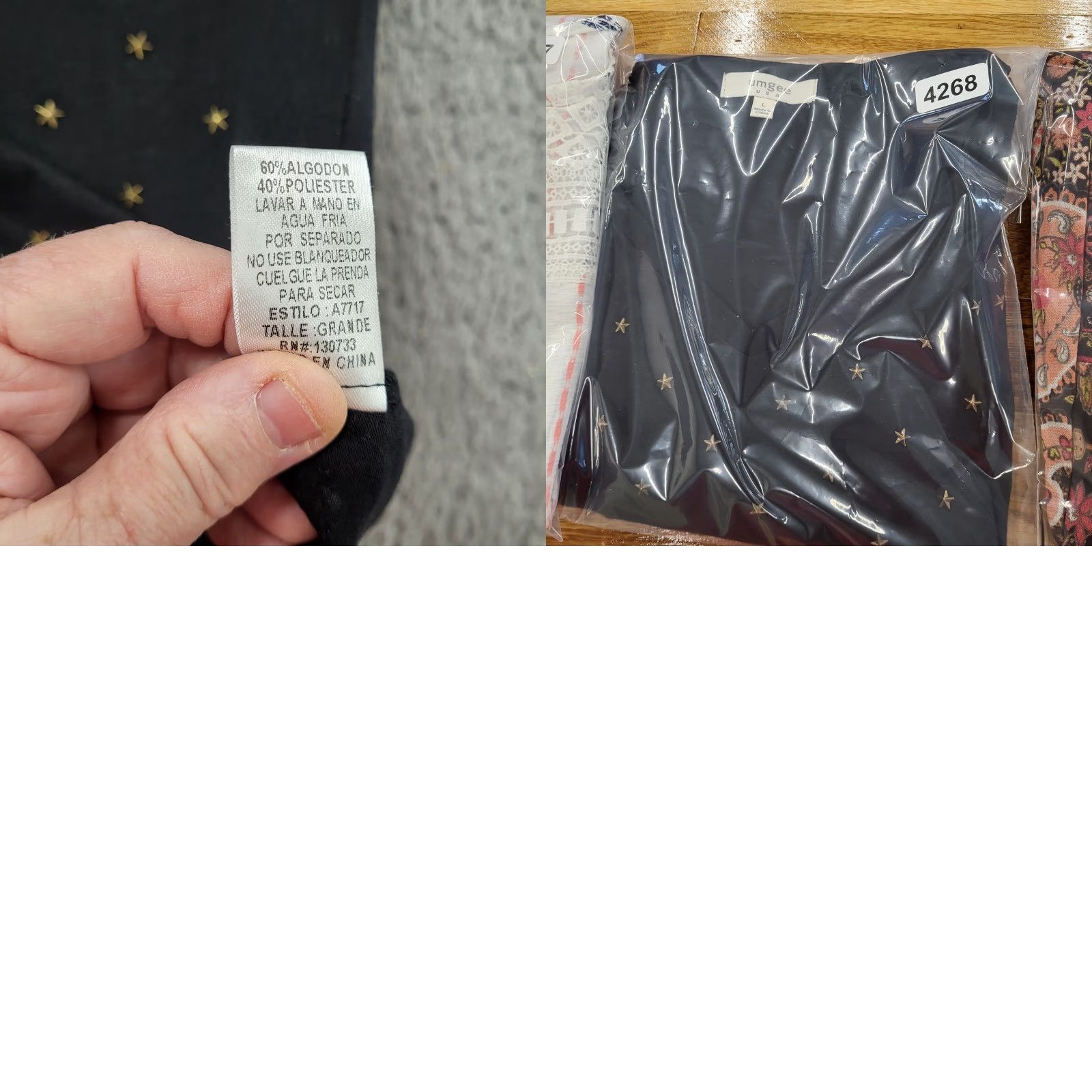 Vintage UMGEE USA Top Womens Large Black Stars Short Sleeve Semi-Sheer Shirt Ladies T-Shirt Raglan Sleeve Casual Size L / US 10 / IT 46 - 9 Thumbnail