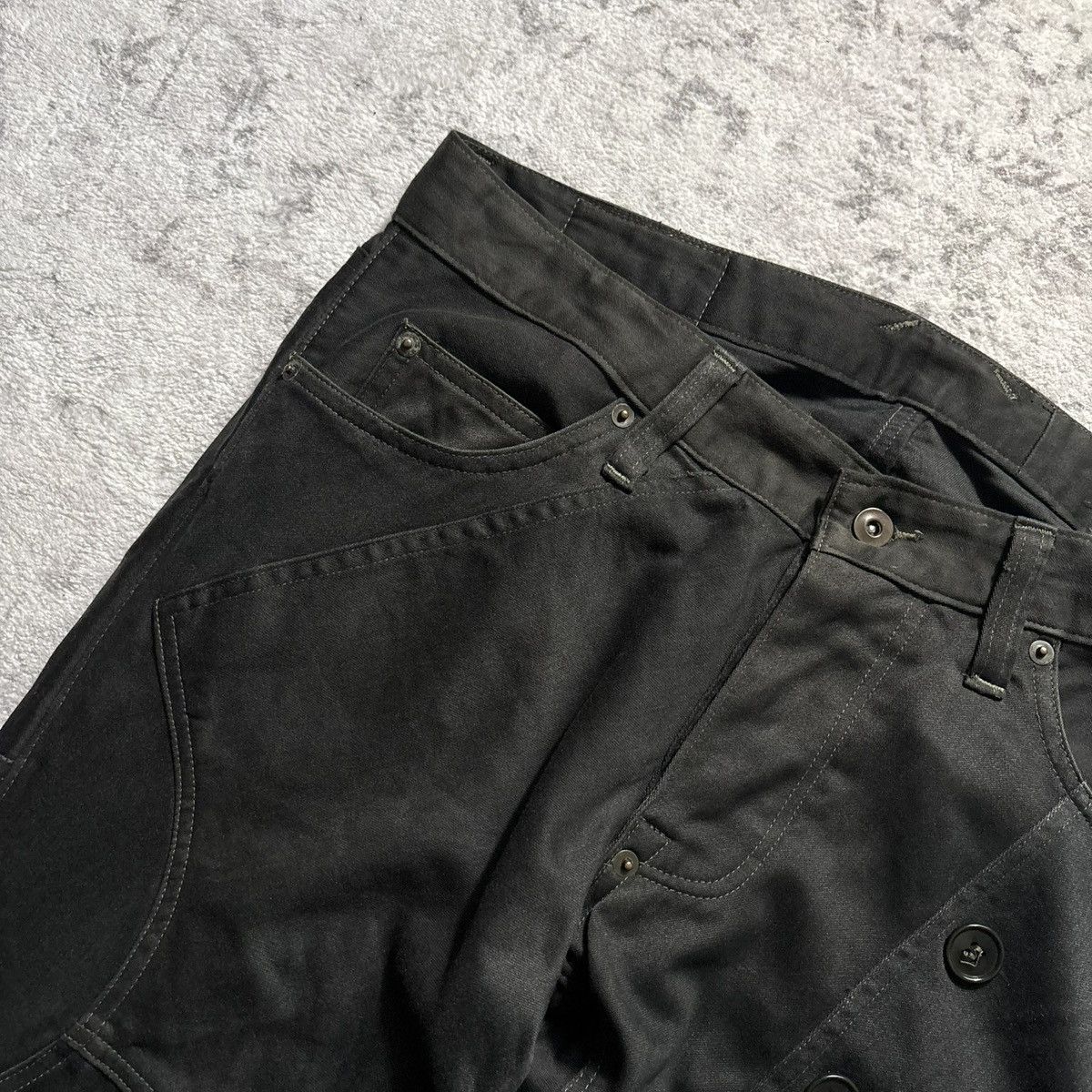 20471120 20471120 Paper Reconstructed Military Cargo Pants Black | 35 Size US 35 - 4 Thumbnail