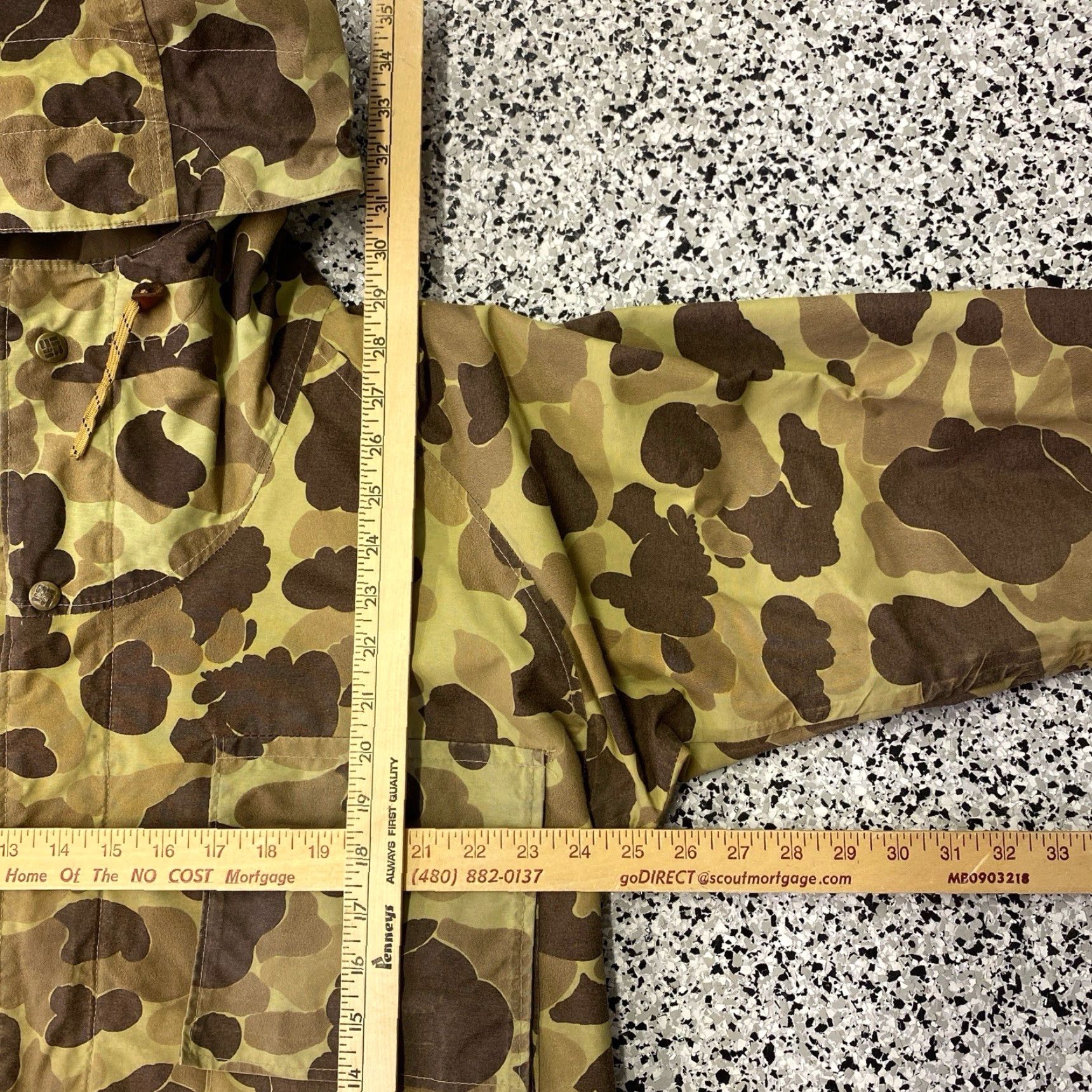 Rains VINTAGE Columbia Jacket Mens L Brown Duck Camo Hunting Gore Tex Rain Coat 80s Size US L / EU 52-54 / 3 - 4 Thumbnail