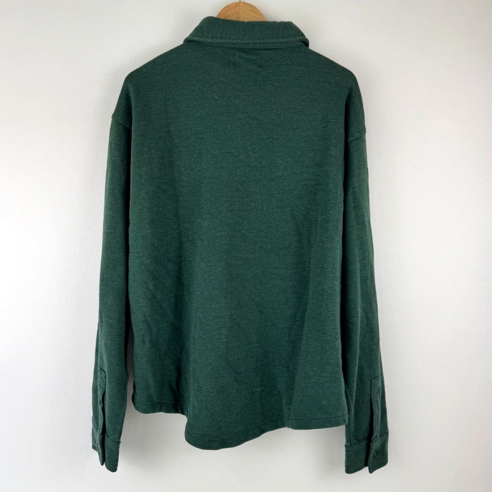 Vintage LAZER Mens Relaxed Fit Fleece Shirt Jacket Deep Emerald Green Shacket L ML71219 Size US L / EU 52-54 / 3 - 2 Thumbnail