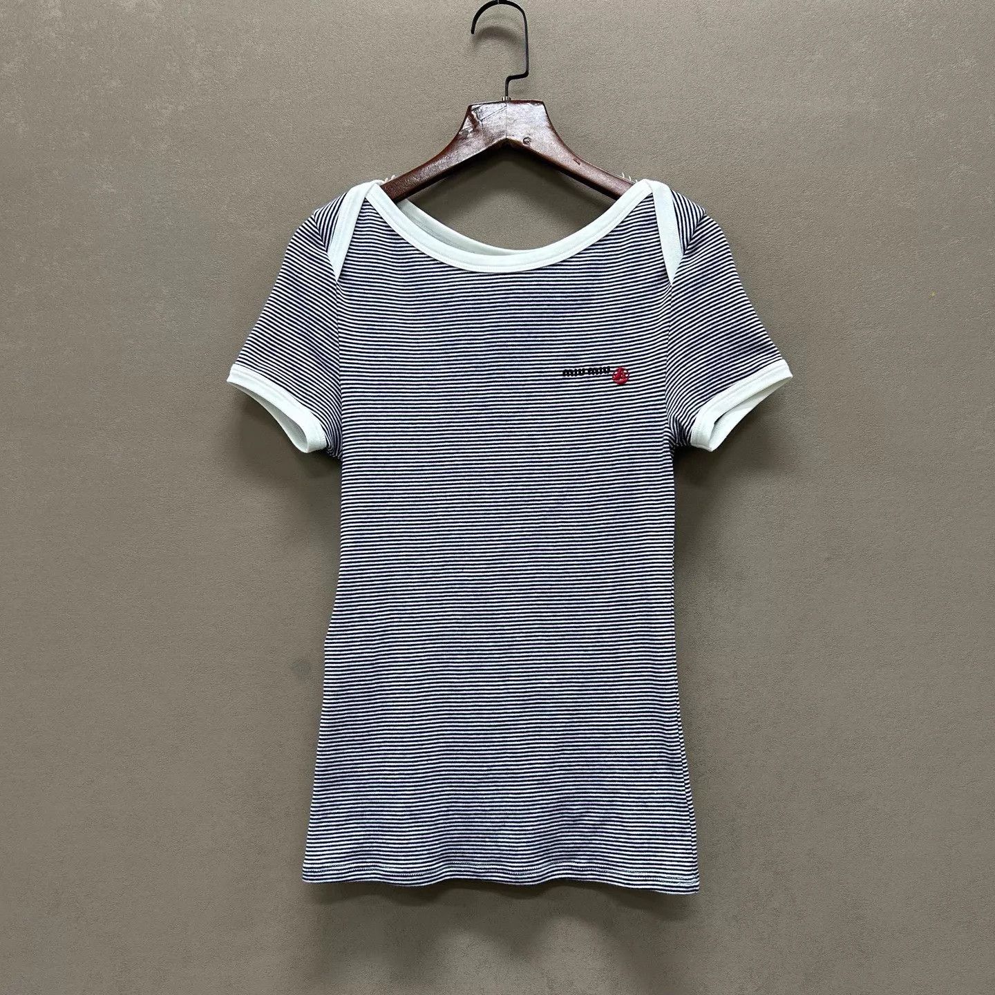 Miu Miu Miu Miu 25ss B&W stripe collab sailing tee M Size M / US 6-8 / IT 42-44 - 1 Thumbnail