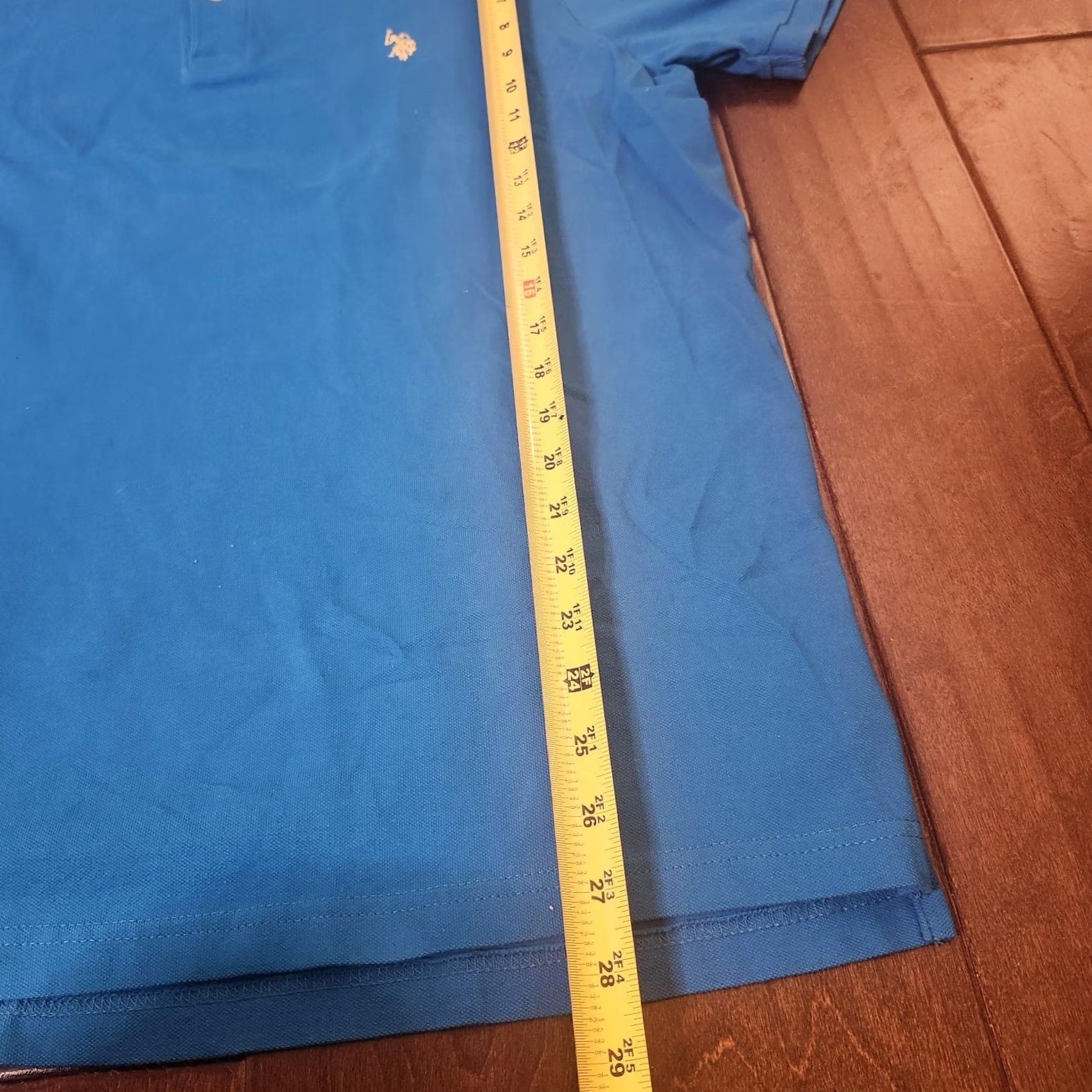 Vintage US Polo Assn. Men's Polo Shirt Blue Short Sleeve Large Regular Cotton Solid Collared Logo Sports Golf Walking Travel Casual Spring Summer Fall Mens Size US L / EU 52-54 / 3 - 6 Thumbnail