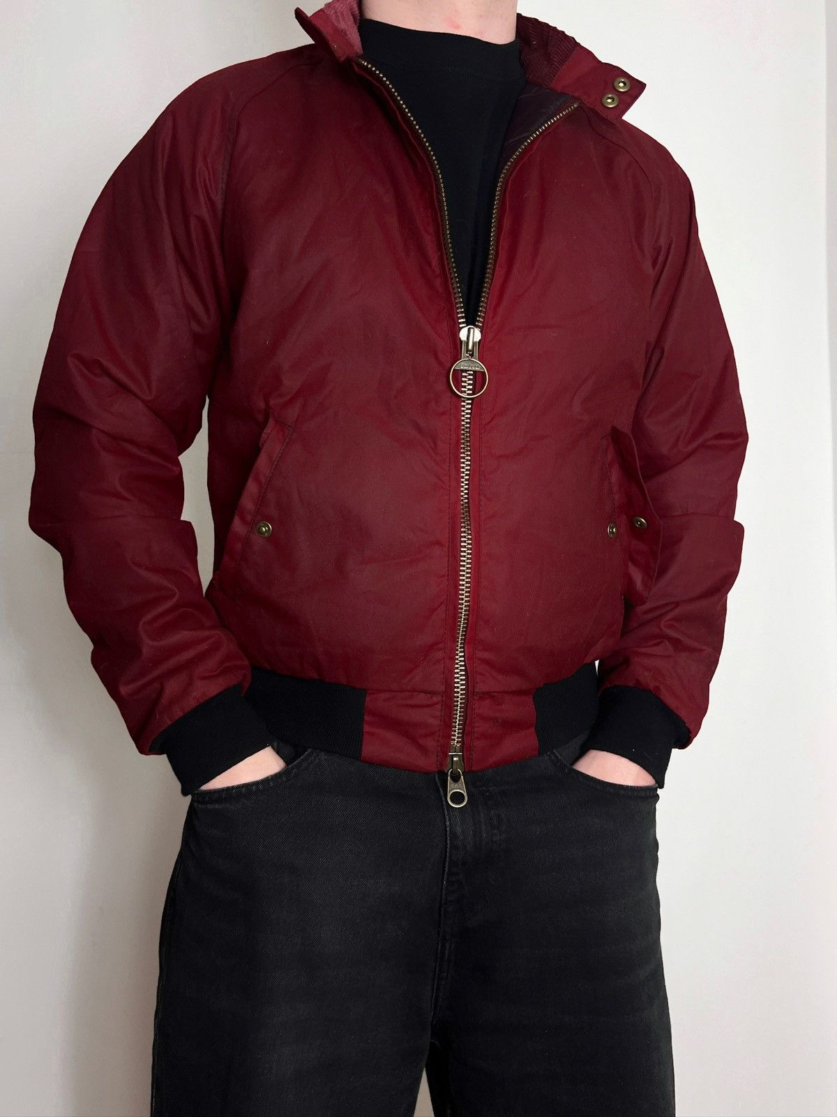 Barbour Barbour International Wax Jacket Burgundy Red Size M MWX Size US M / EU 48-50 / 2 - 2 Thumbnail