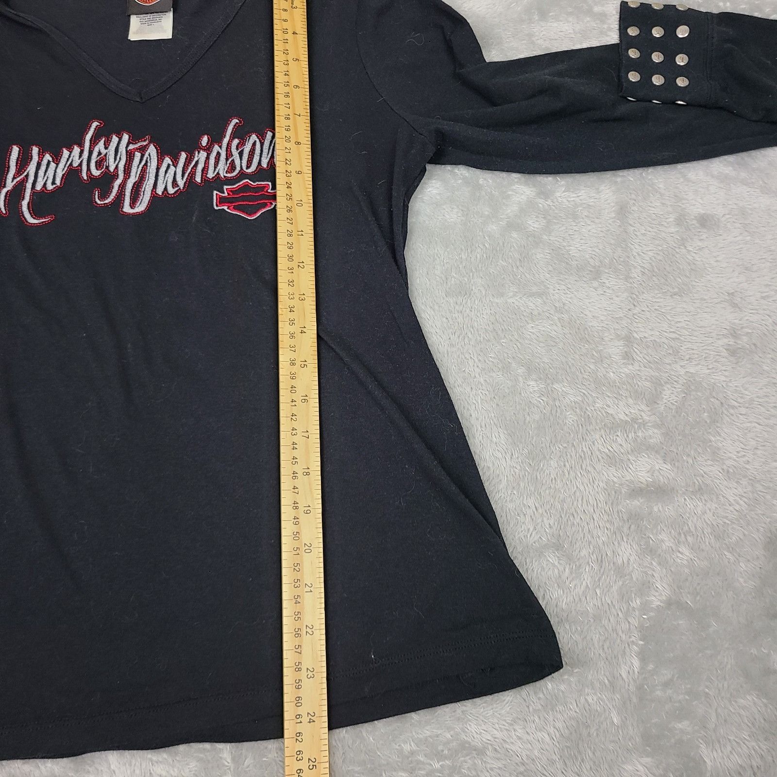 Harley Davidson Harley-Davidson Top Tee Women Large Sleeve Long Sleeve Bla Size L / US 10 / IT 46 - 9 Thumbnail