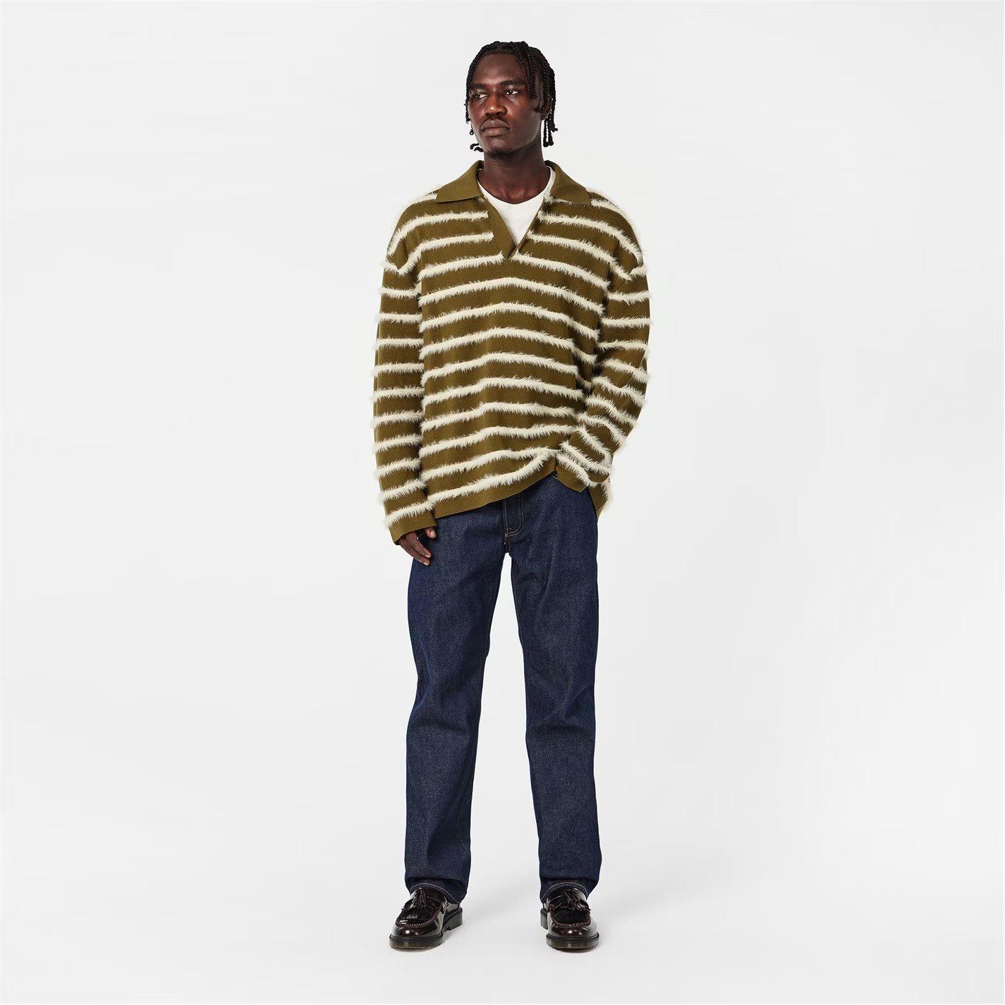 AMI o1g2r1mq0326 Fluffy Knitted Long Sleeve Polo Shirt Size US S / EU 44-46 / 1 - 5 Thumbnail