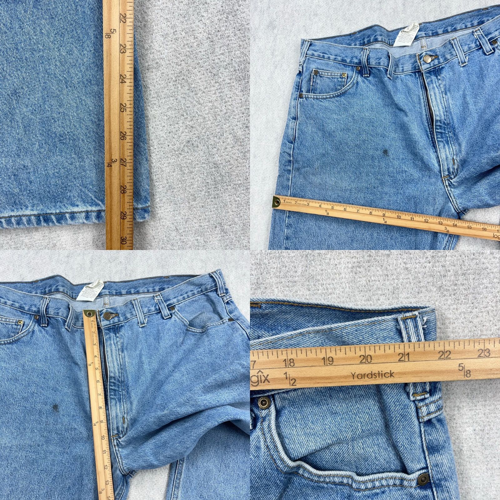 Carhartt Carhartt Jeans Men 46x30 Regular Straight Denim Blue Medium Wash Work Wear B18 STW Size US 30 / EU 46 - 9 Thumbnail