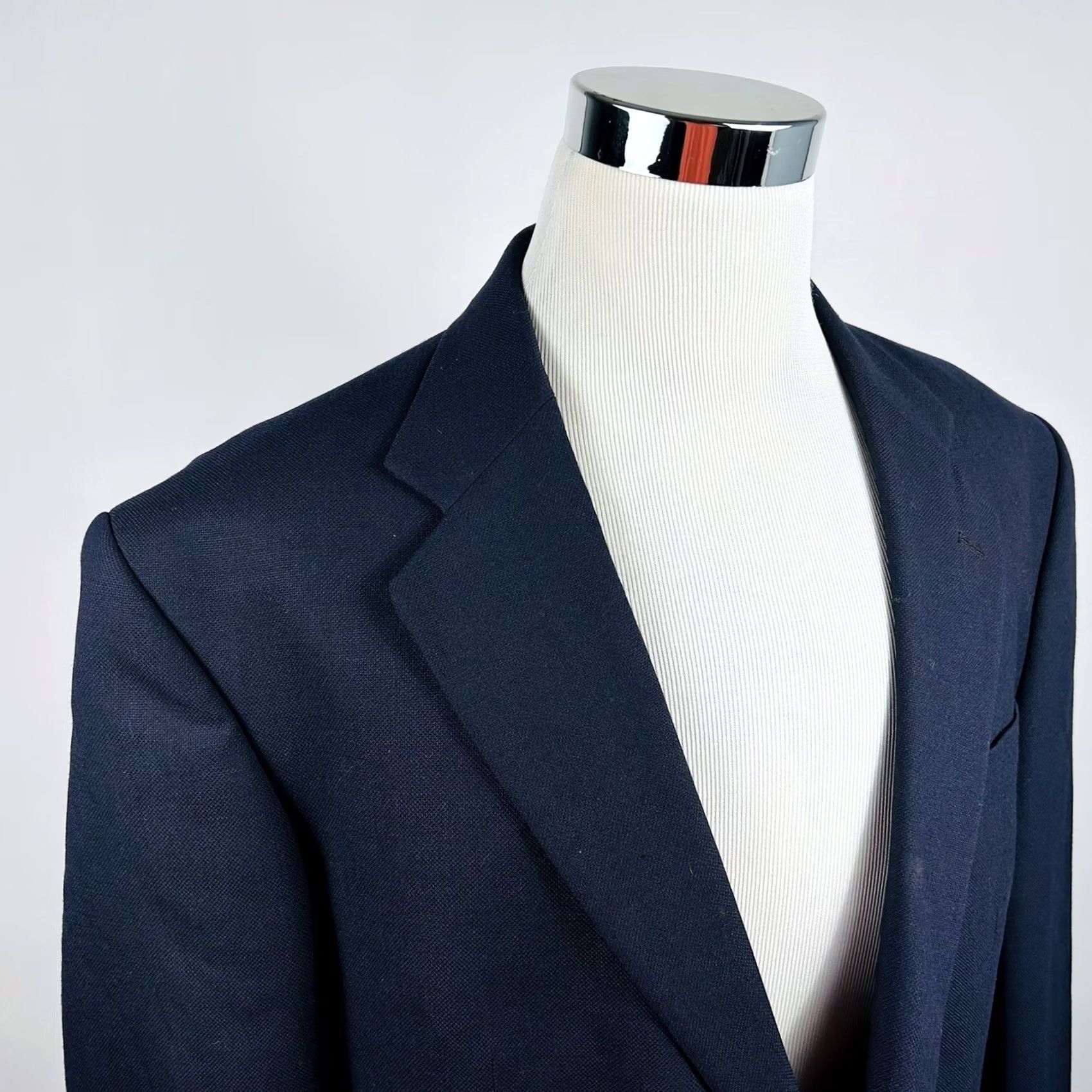 Lands' End Lands' End 46L Wool Navy Blue Two-Button Sport Coat Lined Vented Single-Breasted Men Jacket Regular Size US XS / EU 42 / 0 - 2 Thumbnail
