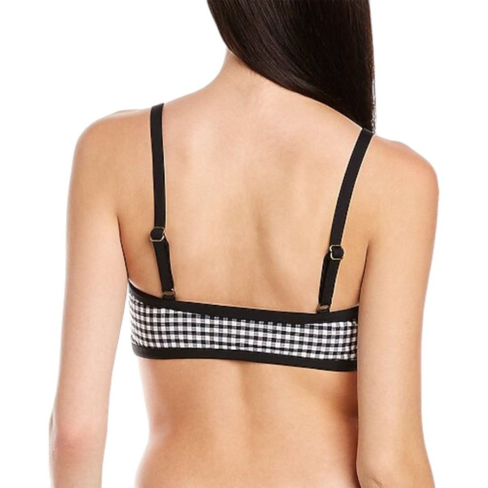 Other Andie Cove V Neck Bikini Top Black Gingham Large NWT $65 MSP Size ONE SIZE - 2 Thumbnail