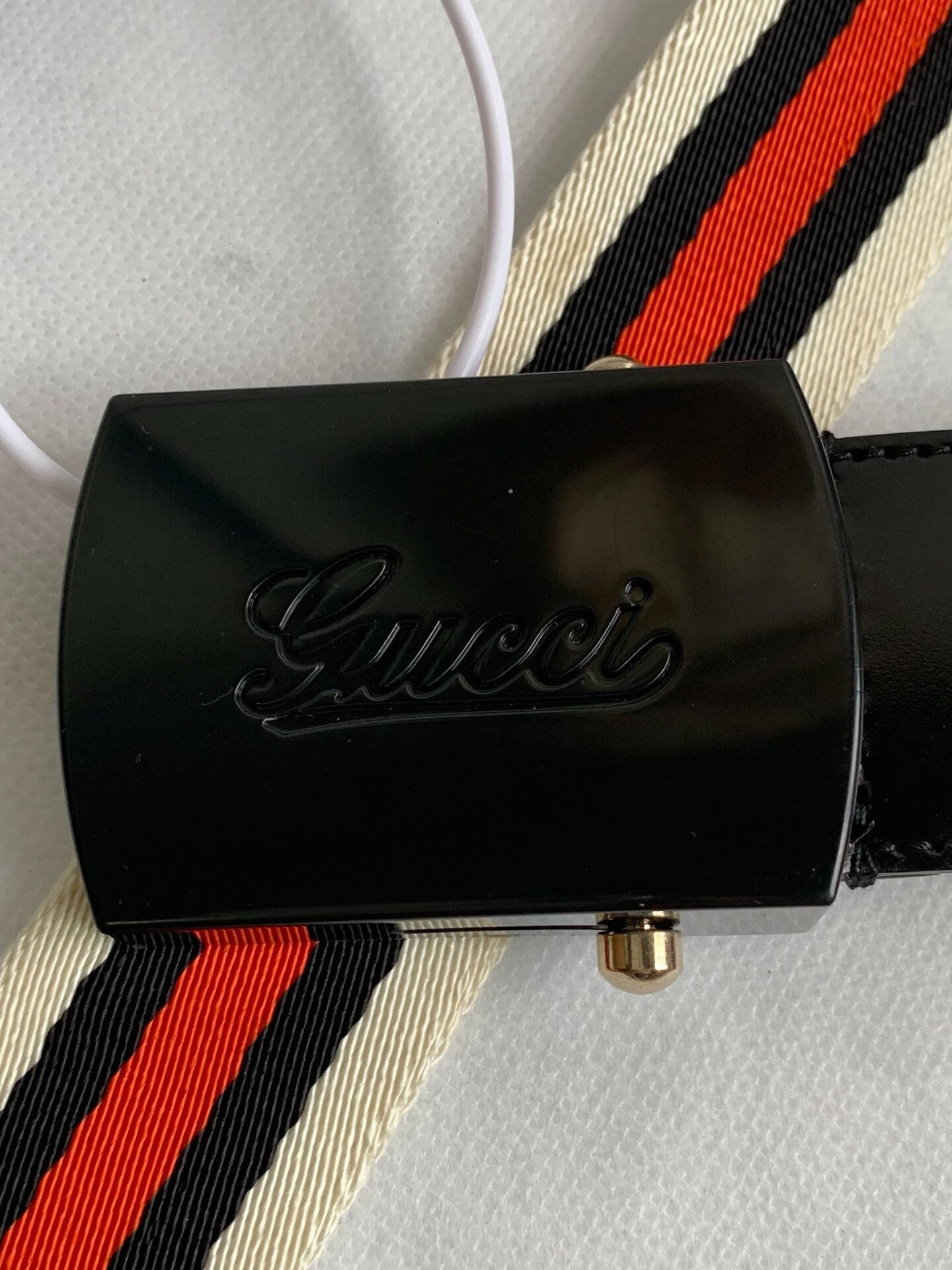 Gucci Gucci Red Black Stripe Belt Size ONE SIZE - 1 Thumbnail