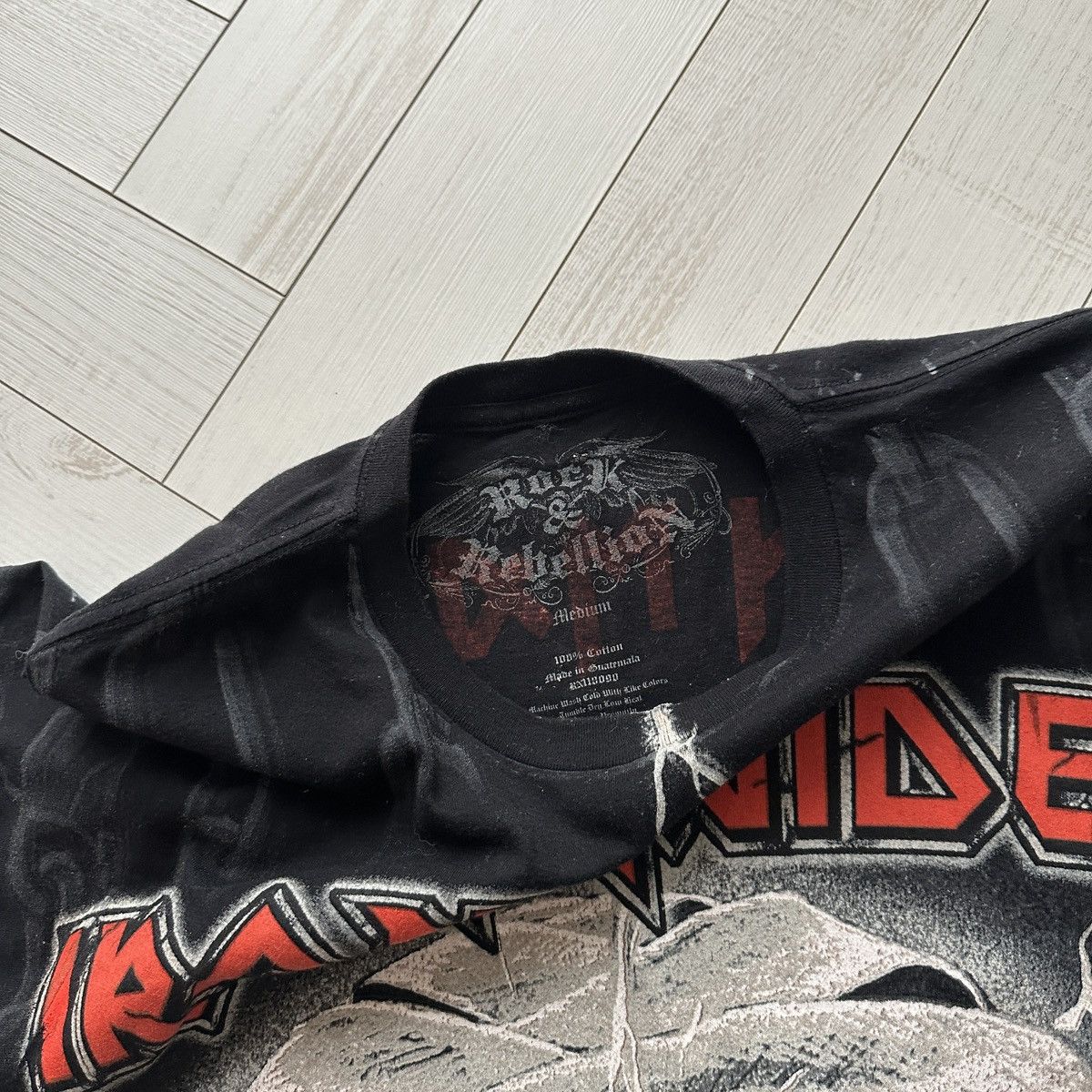 Iron Maiden Vintage 00s Iron Maiden Bravado AOP tee y2k Powerslave Rock Size US M / EU 48-50 / 2 - 9 Thumbnail