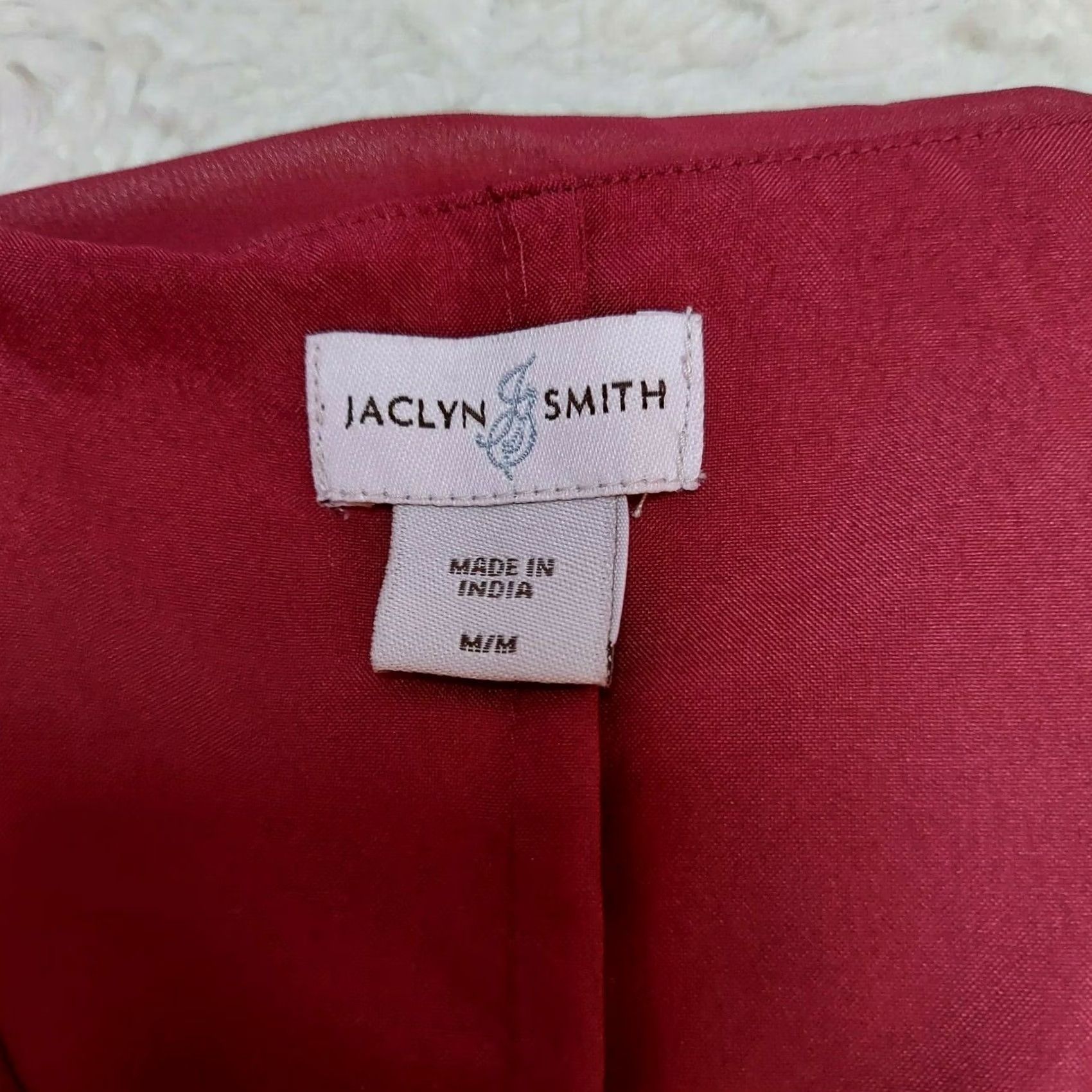 Vintage Jaclyn Smith Beaded Embellished Chiffon Top Blouse Medium Long Sleeve Maroon Womens Size M / US 6-8 / IT 42-44 - 3 Thumbnail