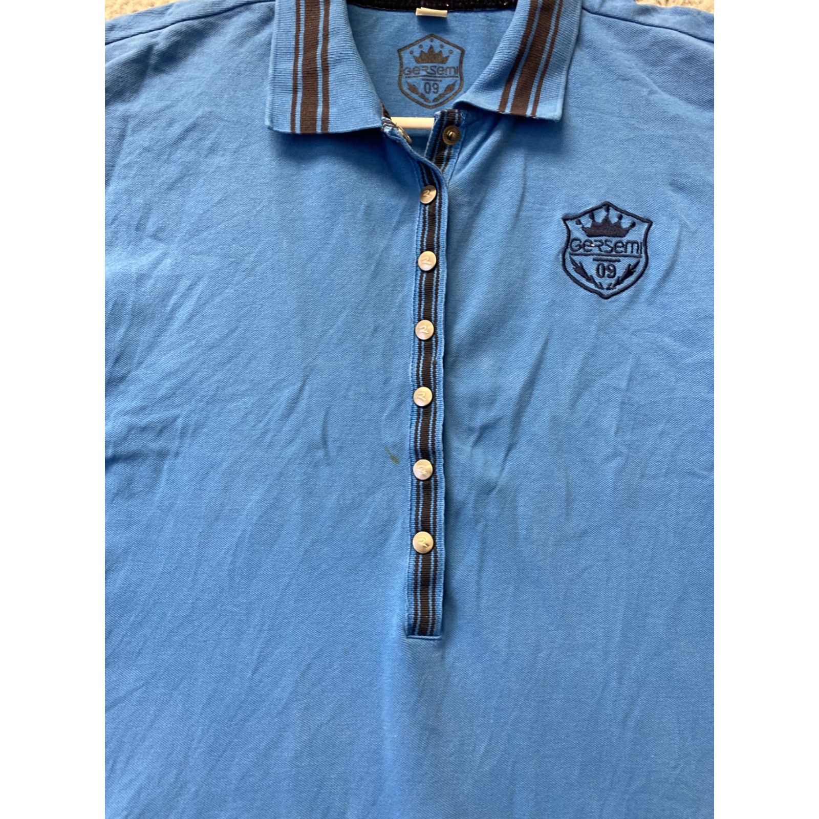 Vintage Gersemi Polo Shirt Women Large Blue Casual Short Sleeve Cotton Classic Preppy Sports Size L / US 10 / IT 46 - 2 Thumbnail