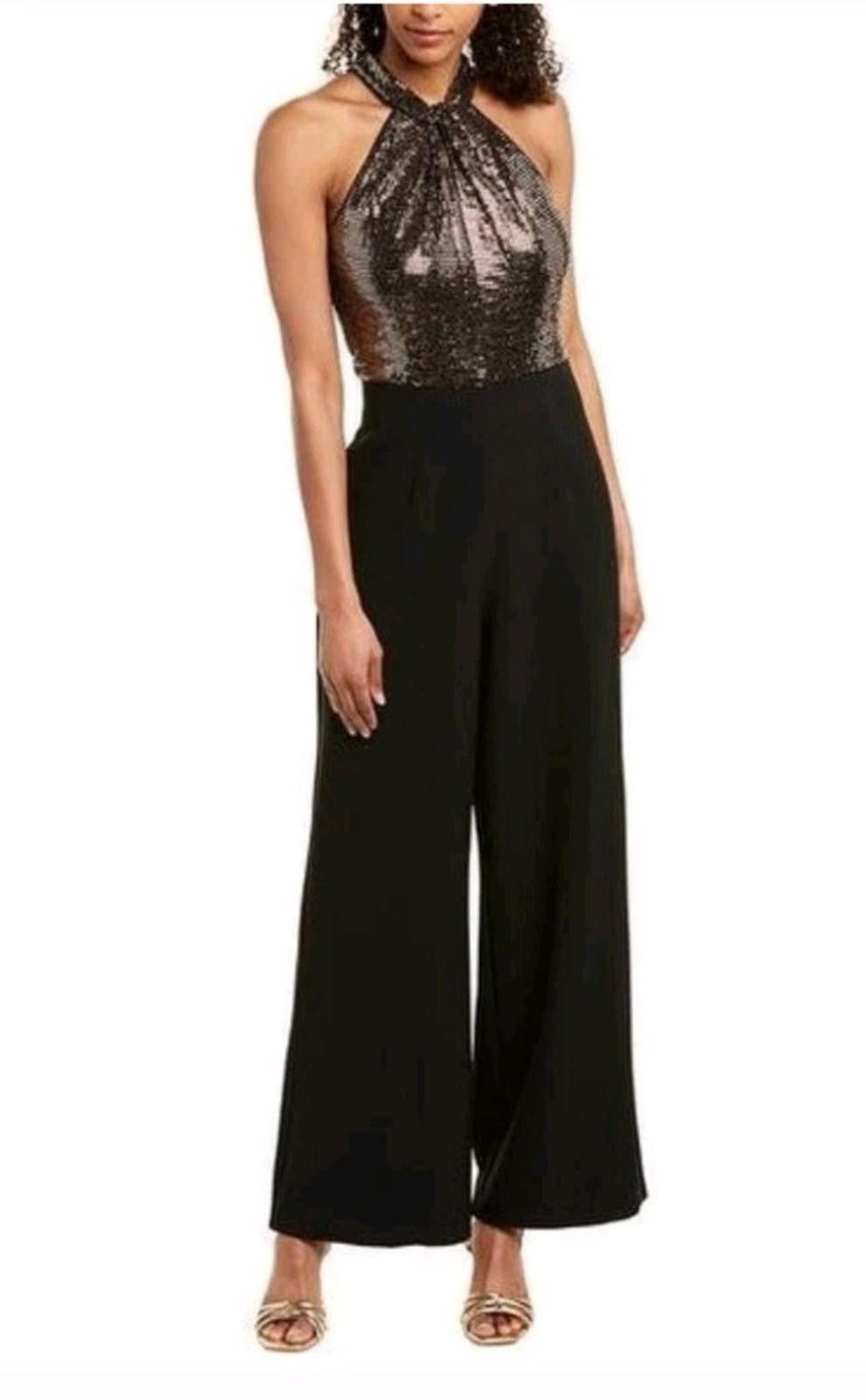 Other JULIA JORDAN Womens Evening Jumpsuit Size 4 Gold Black NEW Size 27" / US 4 / IT 40 - 1 Thumbnail
