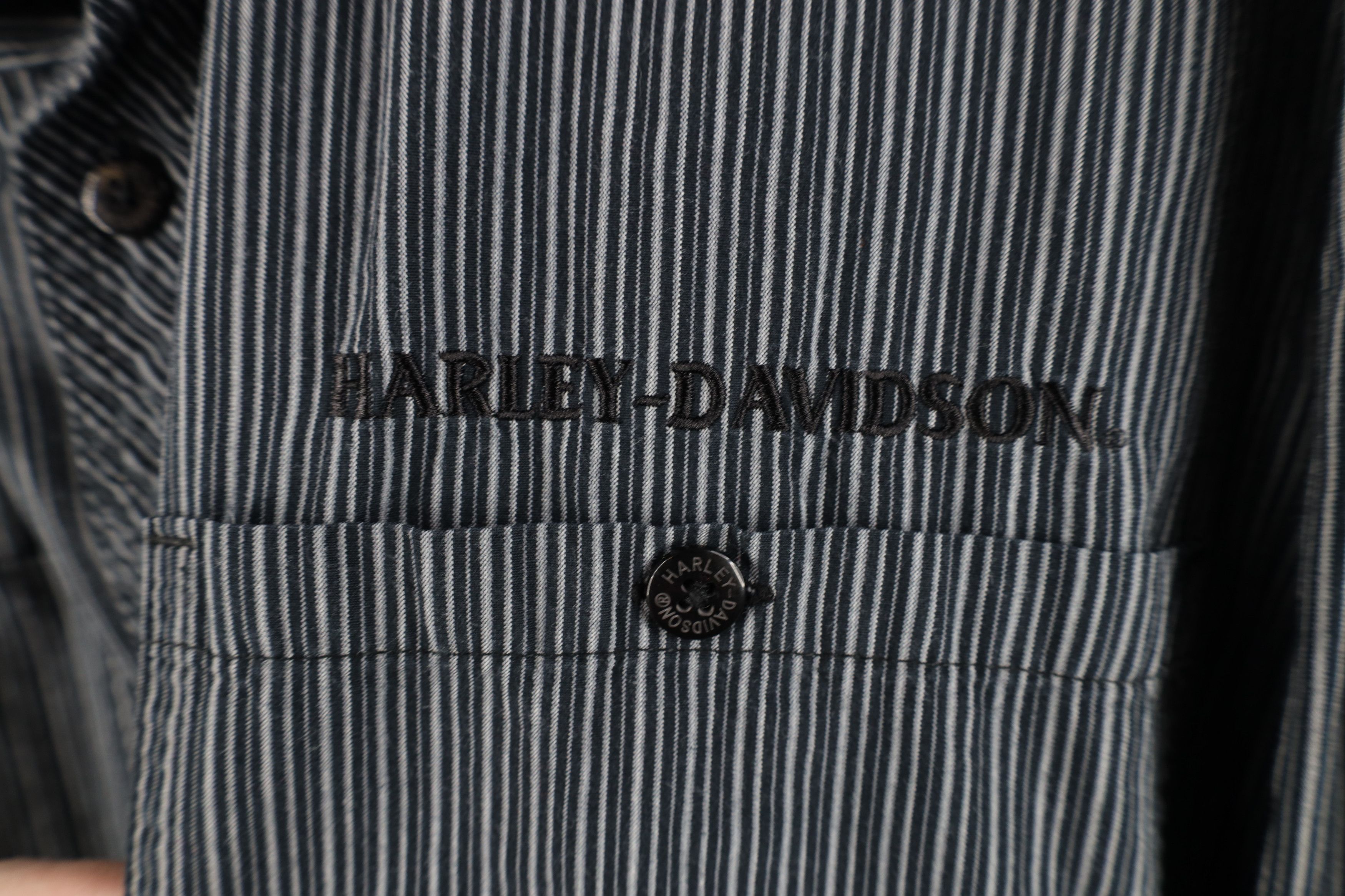 Harley Davidson Vintage Harley Davidson Striped Collared Button Down Shirt Size US XXL / EU 58 / 5 - 4 Thumbnail