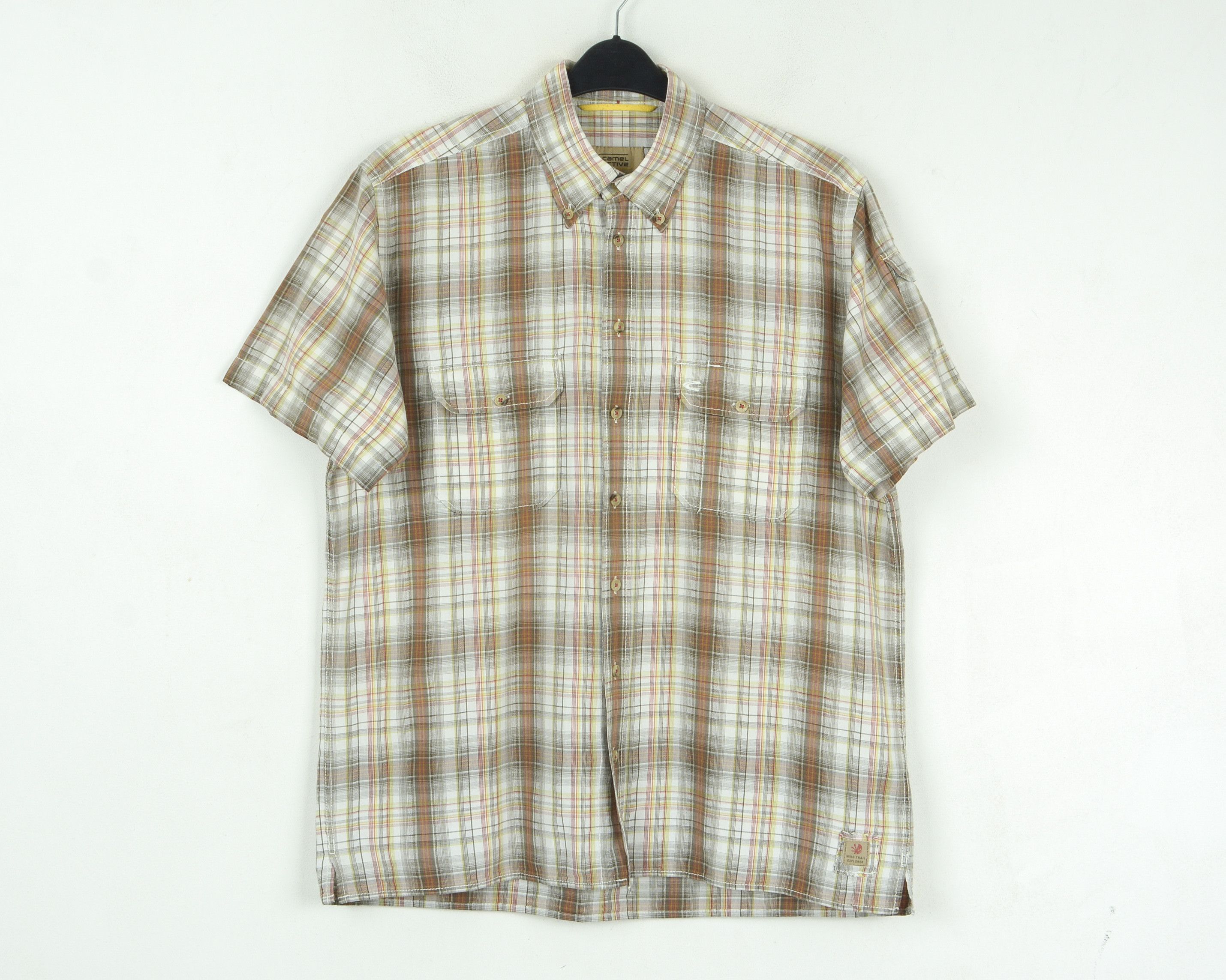 camel active Casual L Shirt Cotton Short Sleeved Check Button Up Top Size US L / EU 52-54 / 3 - 1 Thumbnail