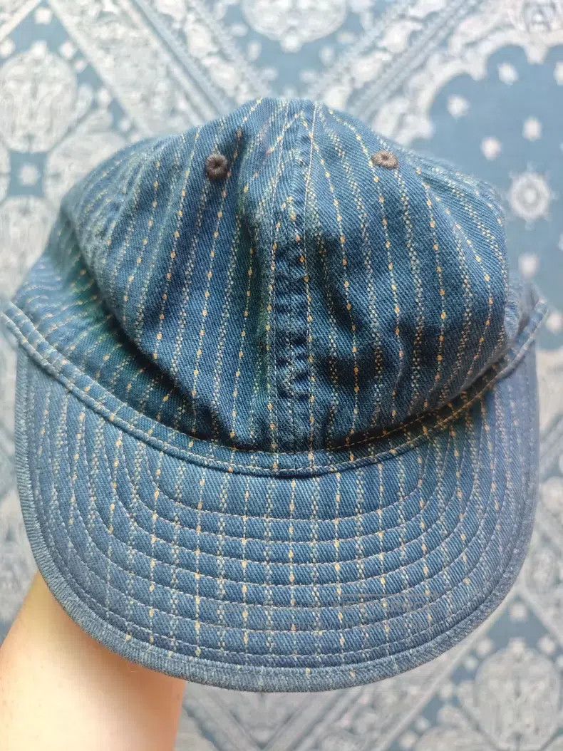 RRL Ralph Lauren RRL Ralph Lauren Retro blue striped workwear duckbill cap Size ONE SIZE - 2 Thumbnail