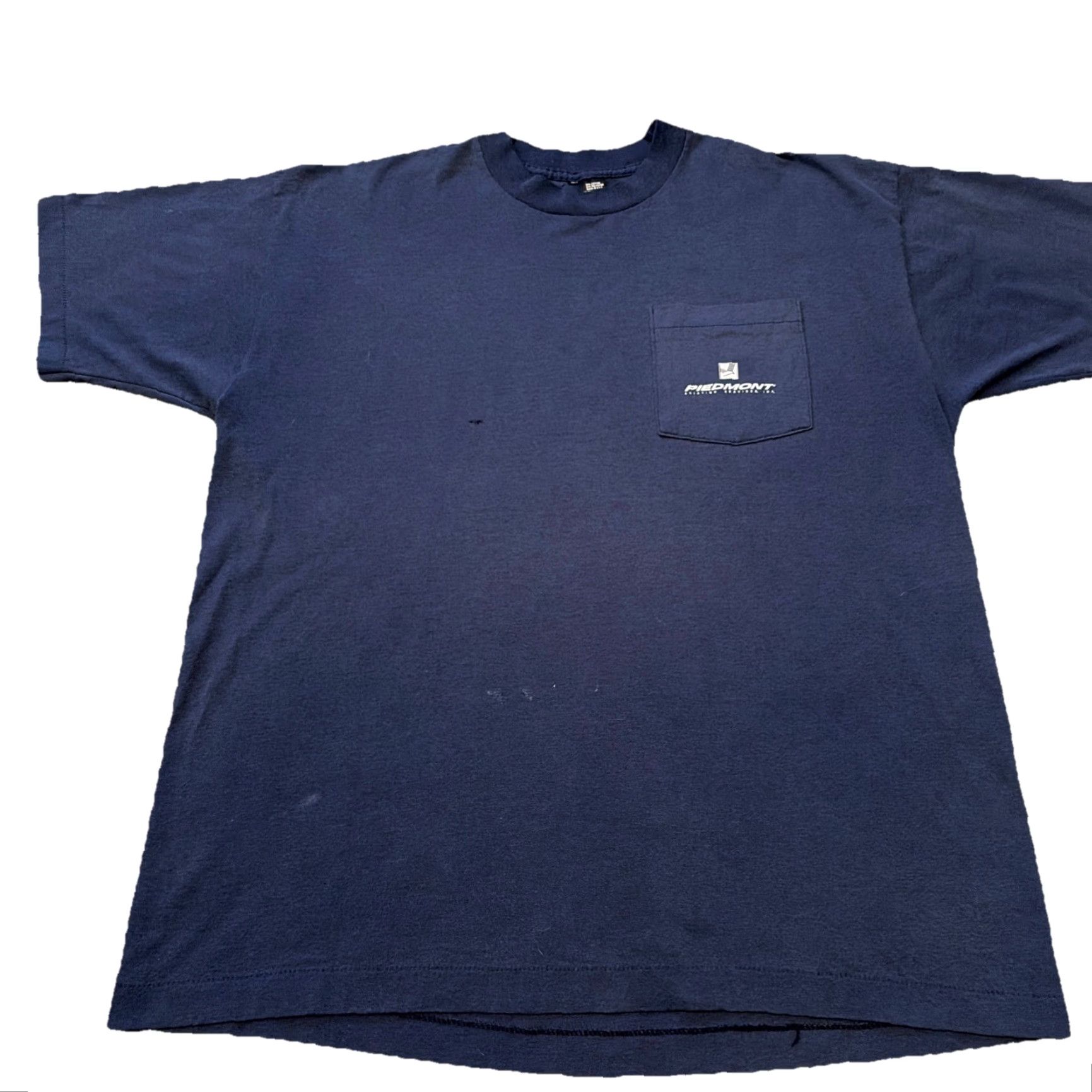 Vintage VINTAGE 90s Piedmont Aviation Airplane Aircraft Pocket T-Shirt XL Navy Blue Screen Stars Men Regular Pocket T-Shirt Size US XL / EU 56 / 4 - 2 Thumbnail