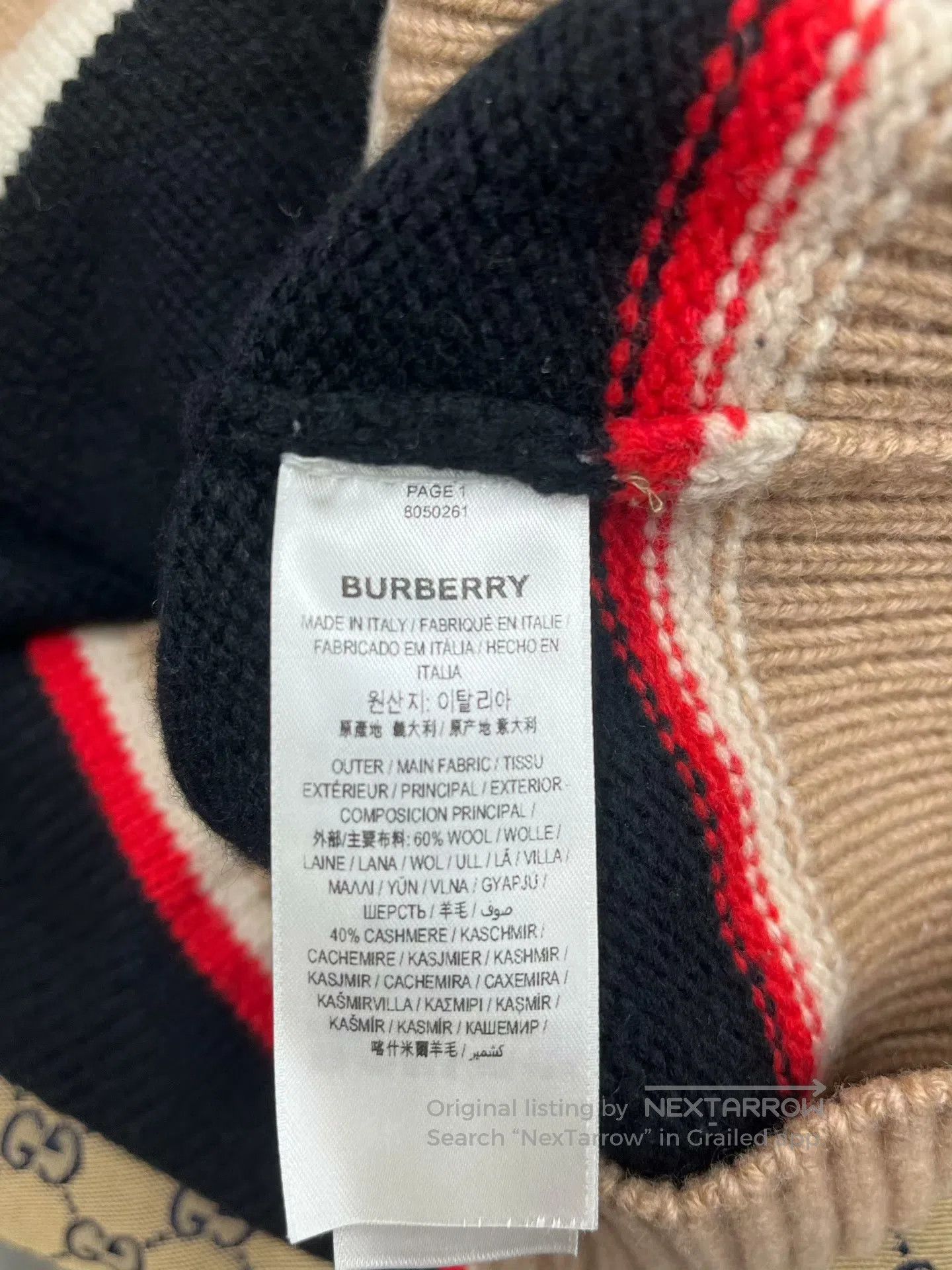 Burberry Burberry Black and brown striped embroidered logo knitted Size XS / US 0-2 / IT 36-38 - 4 Thumbnail