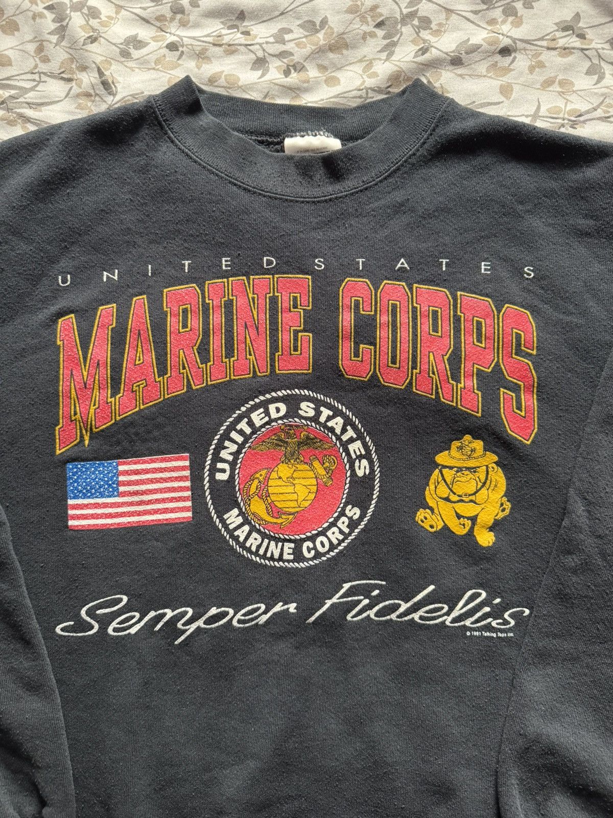 Tultex Vintage U.S. Marine Corps Semper Fidelis Crewneck Size US L / EU 52-54 / 3 - 2 Thumbnail