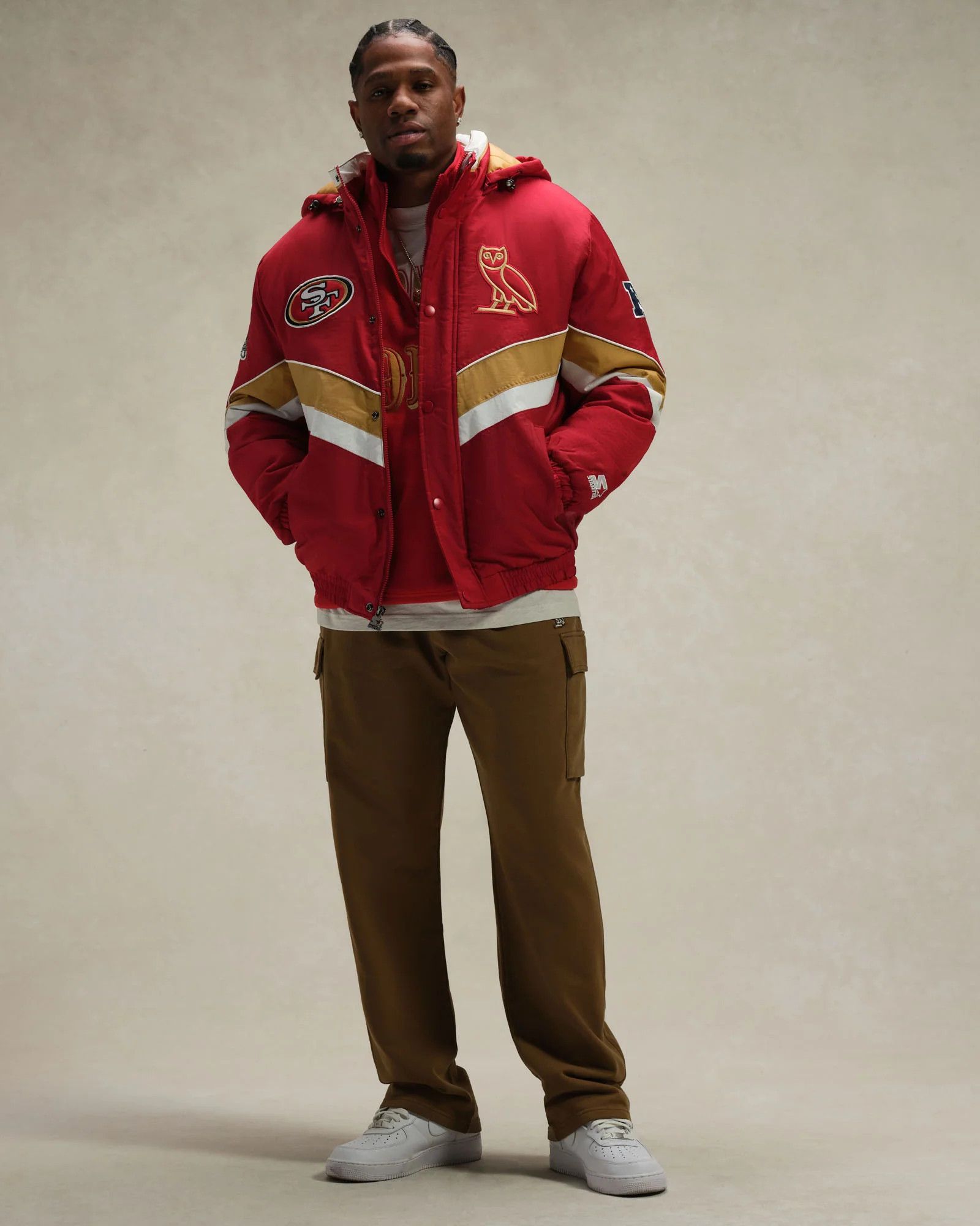 Drake OVO x NFL SAN FRANCISCO 49ERS STARTER SIDELINE PUFFER JACKET Size US M / EU 48-50 / 2 - 4 Thumbnail