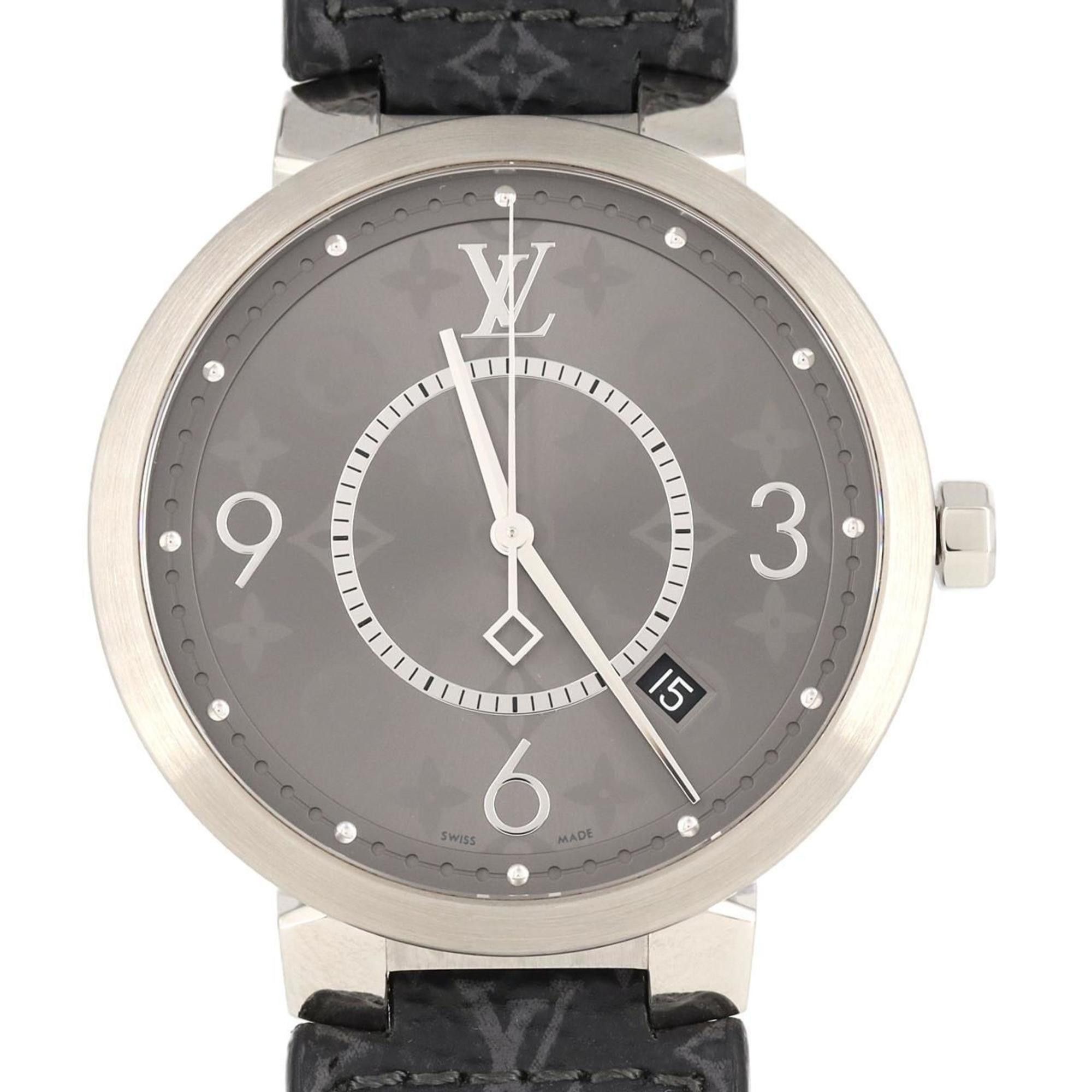 Louis Vuitton Louis Vuitton Tambour Slim Monogram Q1DM0 SS Wristwatch Quartz Size ONE SIZE - 1 Thumbnail