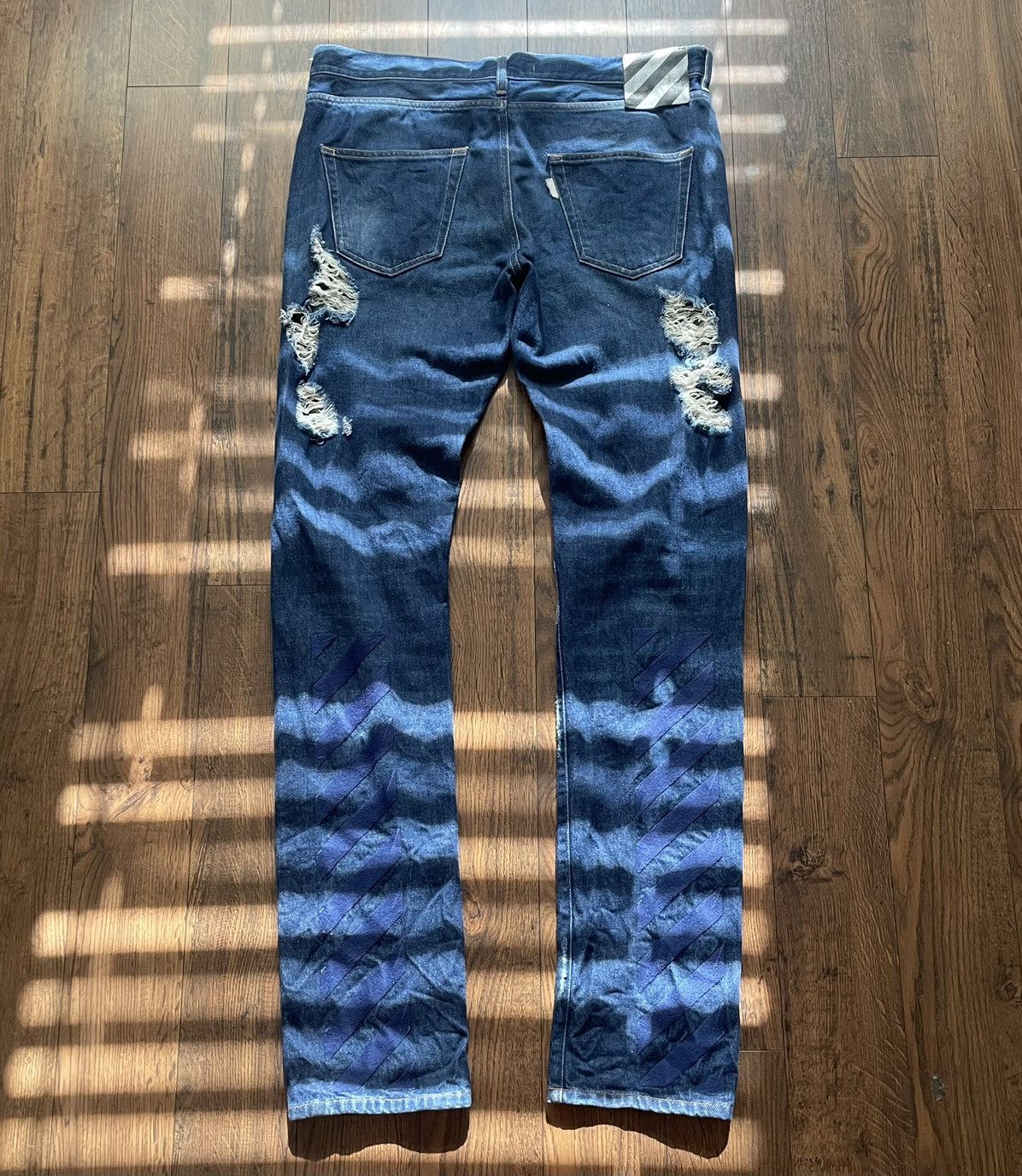 Off-White 2016 Off-White Diagonal Distressed Denim Jeans Size US 36 / EU 52 - 3 Thumbnail
