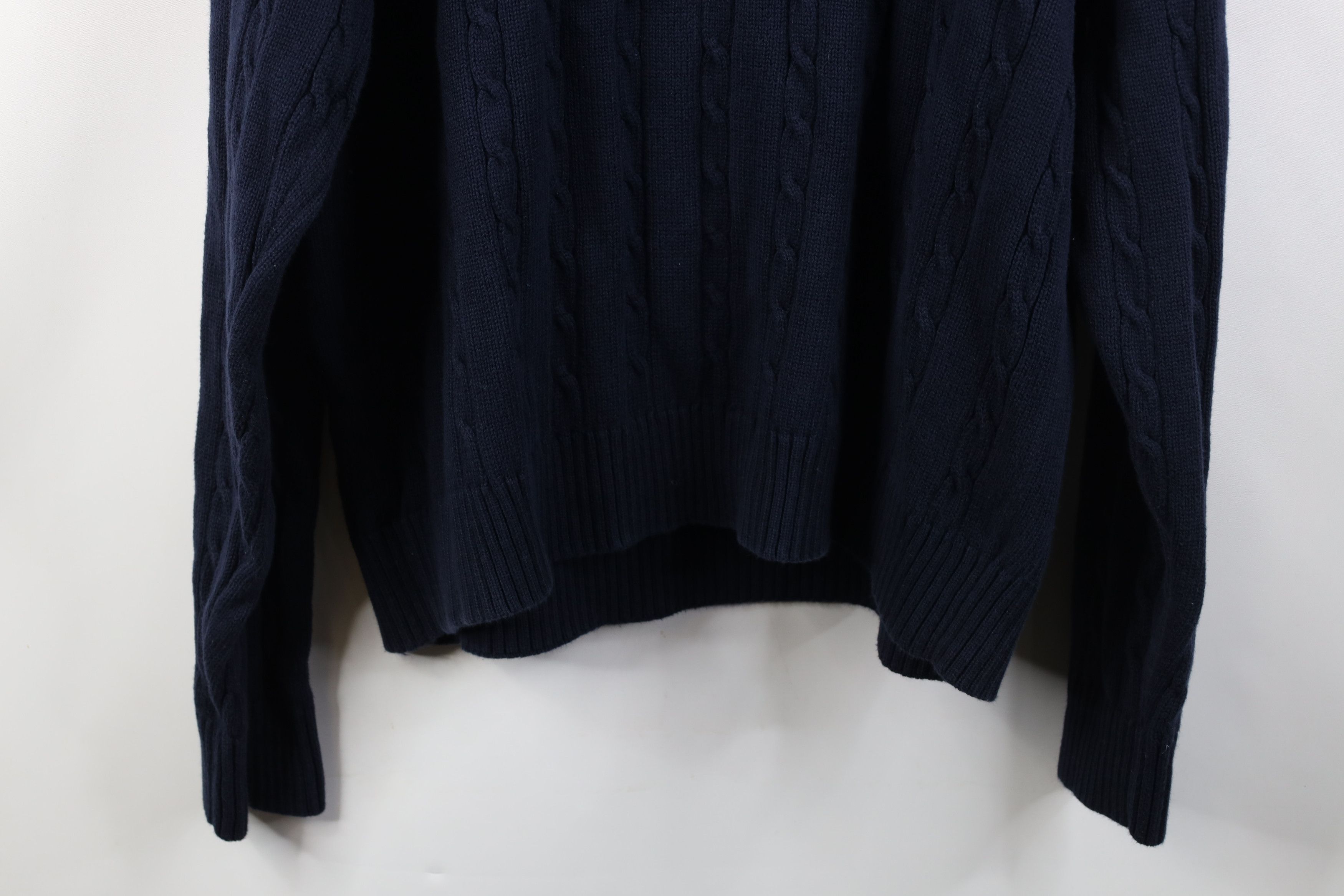 Tommy Hilfiger Vintage 90s Tommy Hilfiger Cotton Cable Knit Sweater Blue Size US XXL / EU 58 / 5 - 13 Thumbnail