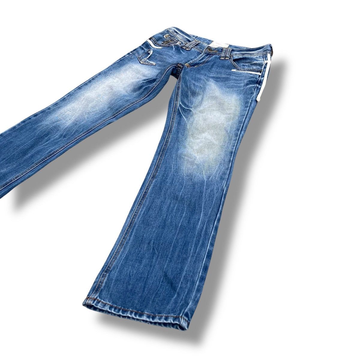 Hysteric Glamour 🇯🇵 YOSHITOMO NARA LOLITA WASHED DISTRESSED DENIM PANTS Size 32" / US 10 / IT 46 - 4 Thumbnail